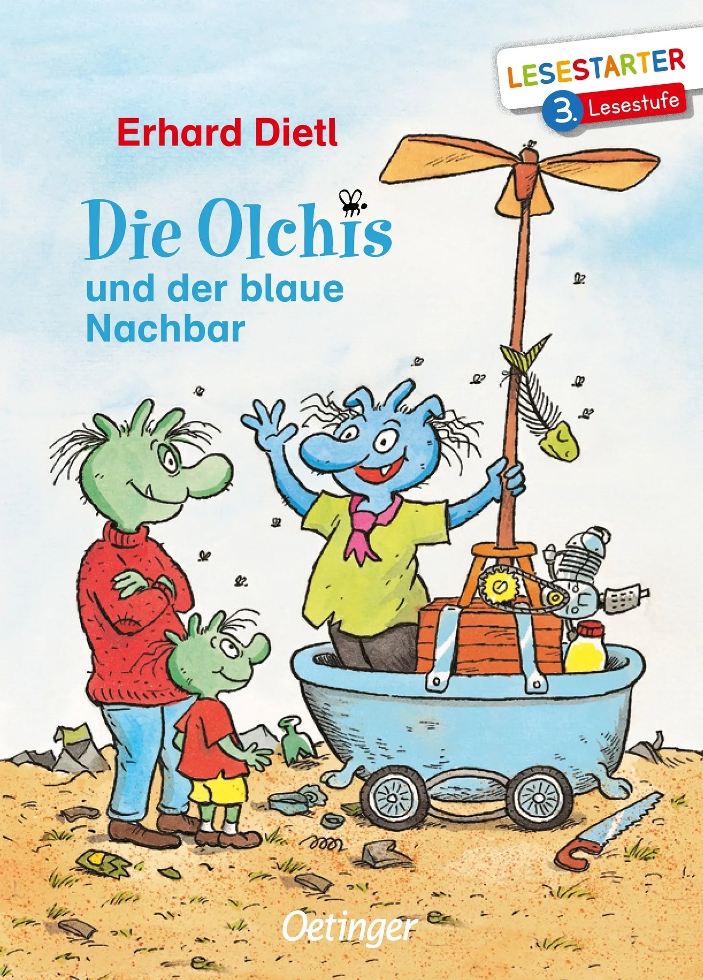 Buchcover von 'Die Olchis und der blaue Nachbar' - Gebundene Ausgabe von Erhard Dietl