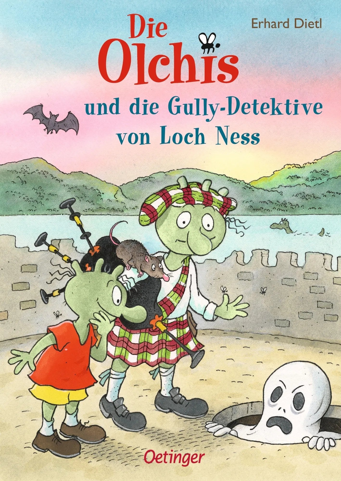 Buchcover von 'Die Olchis und die Gully-Detektive von Loch Ness' - Gebundene Ausgabe von Erhard Dietl