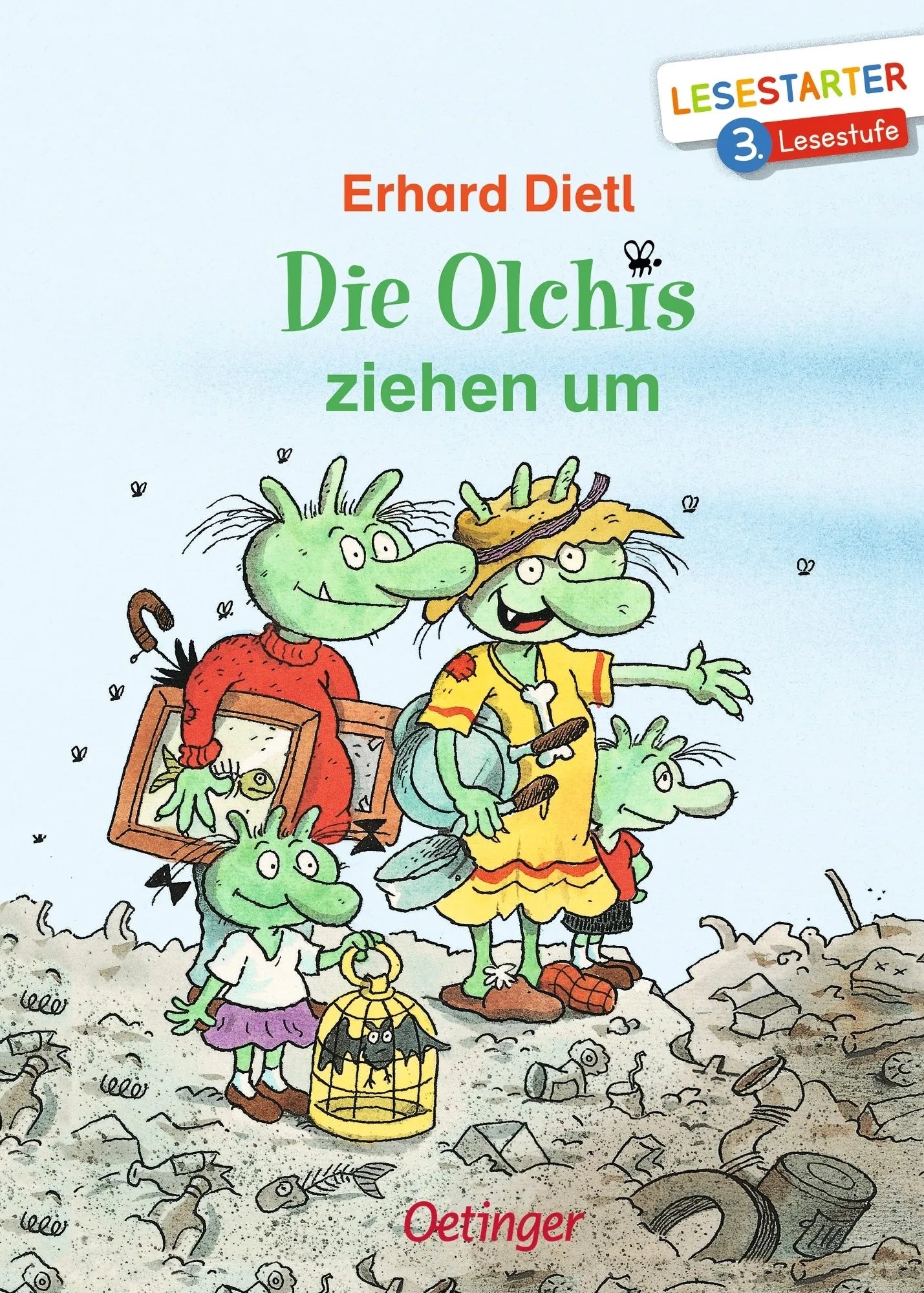 Buchcover von 'Die Olchis ziehen um' - Gebundene Ausgabe von Erhard Dietl