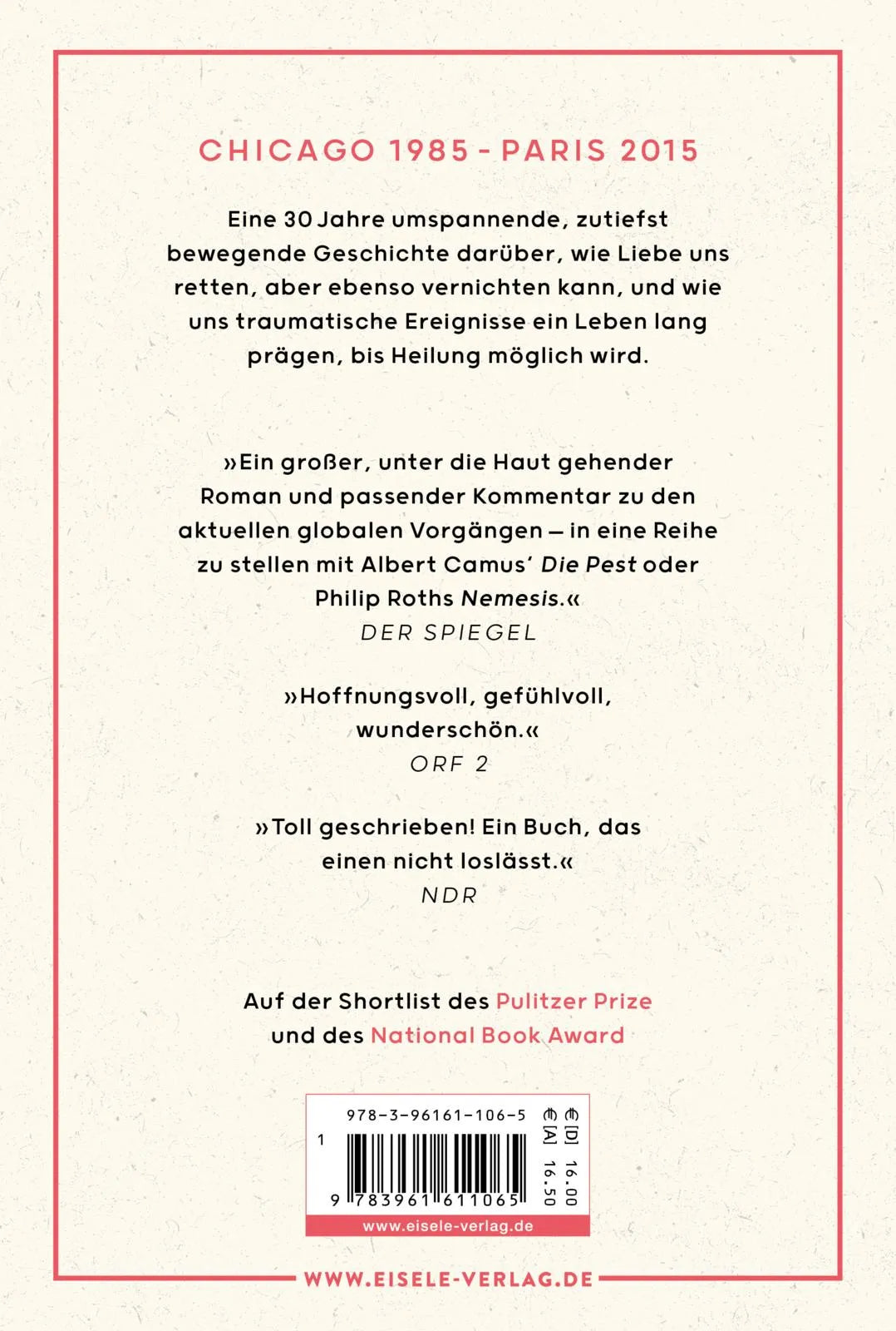 Buchrückseite von 'Die Optimisten' mit Klappentext - Taschenbuch