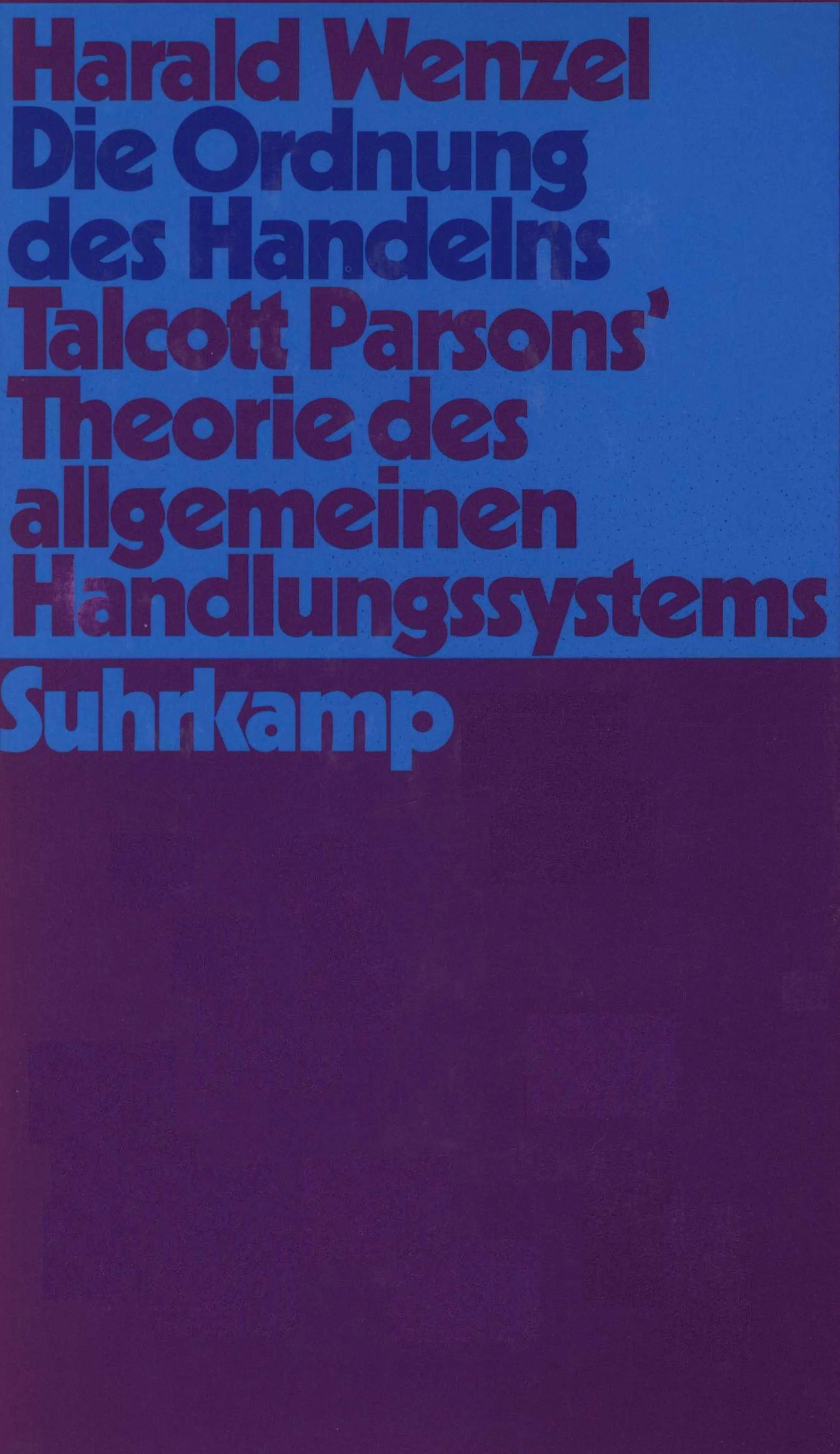 Buchcover von 'Die Ordnung des Handelns' - Gebundene Ausgabe von Harald Wenzel