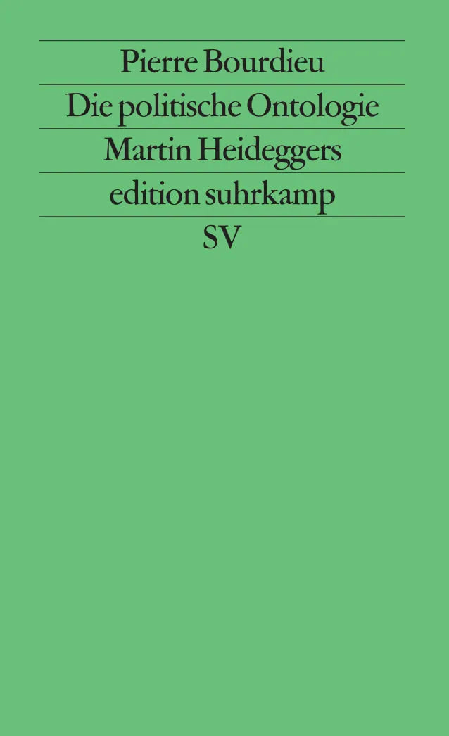 Buchcover von 'Die politische Ontologie Martin Heideggers' - Taschenbuch von Pierre Bourdieu