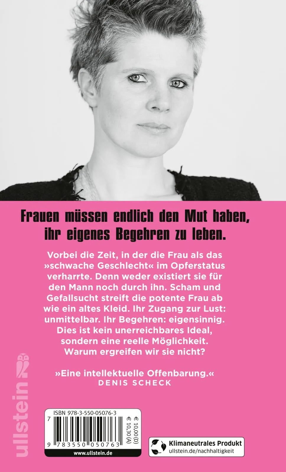 Buchrückseite von 'Die potente Frau' mit Klappentext - Gebundene Ausgabe