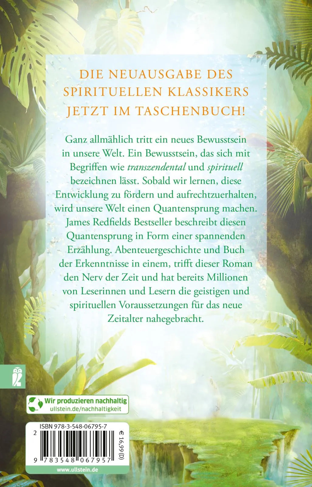 Buchrückseite von 'Die Prophezeiungen von Celestine' mit Klappentext - Taschenbuch