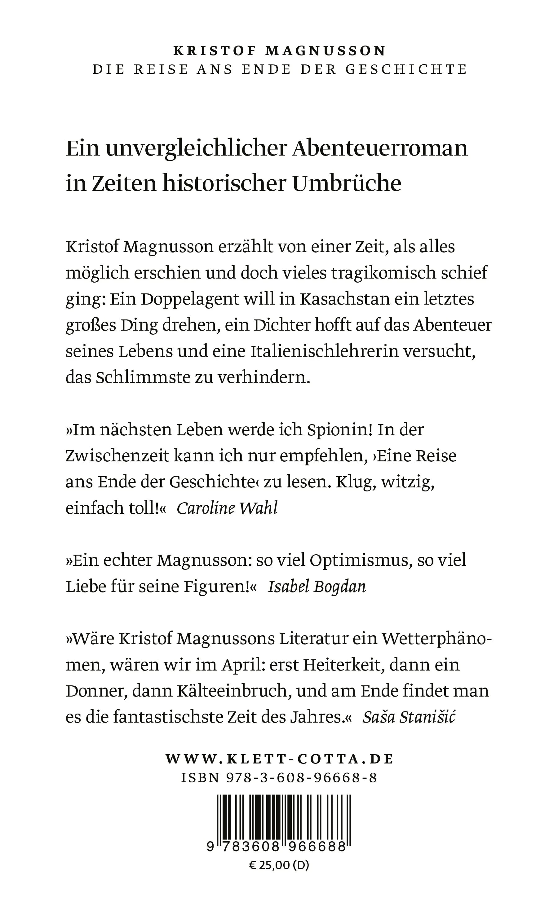 Rückseite: Die Reise ans Ende der Geschichte (Hardcover)