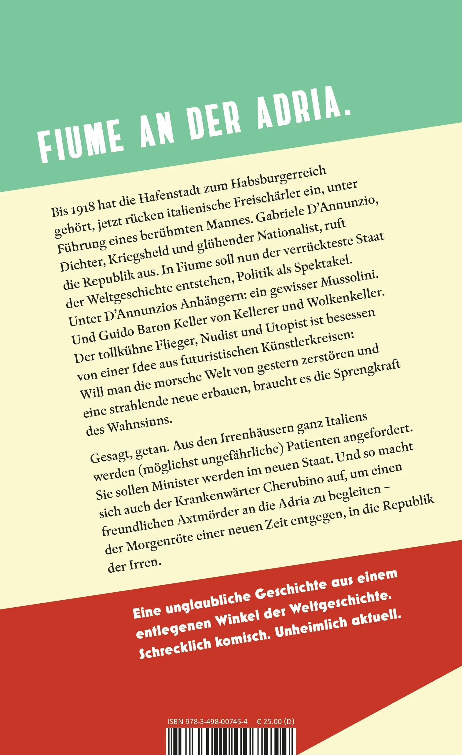 Buchrückseite von 'Die Republik der Irren' mit Klappentext - Gebundene Ausgabe