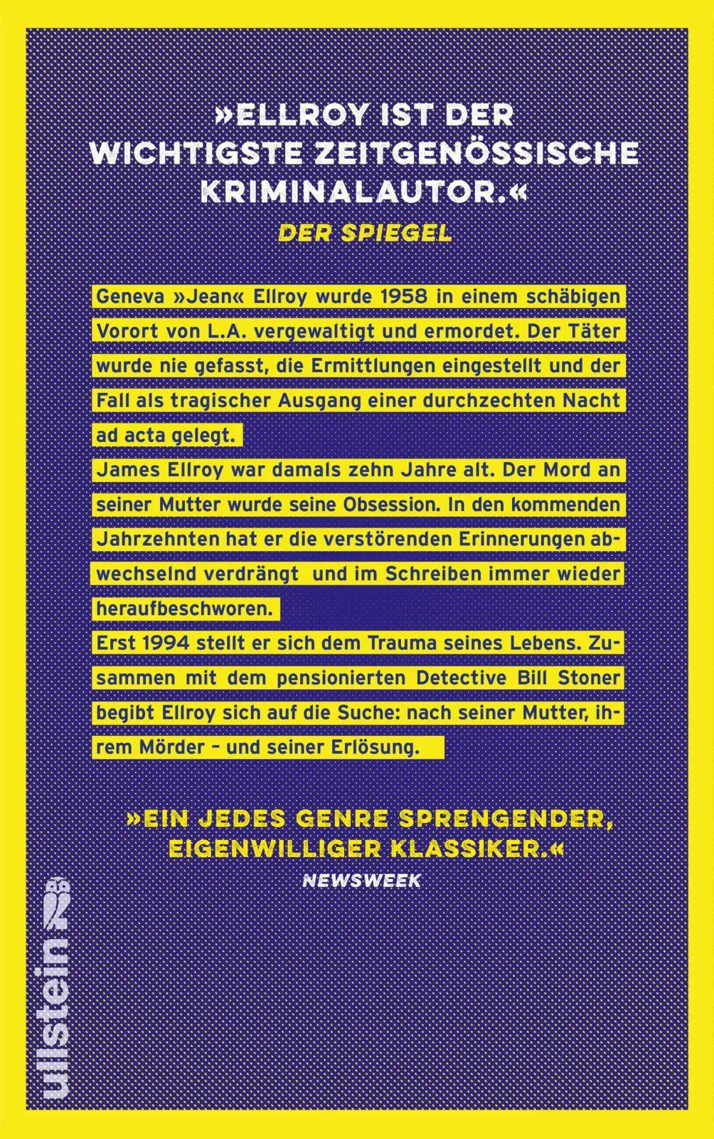 Buchrückseite von 'Die Rothaarige' mit Klappentext - Gebundene Ausgabe