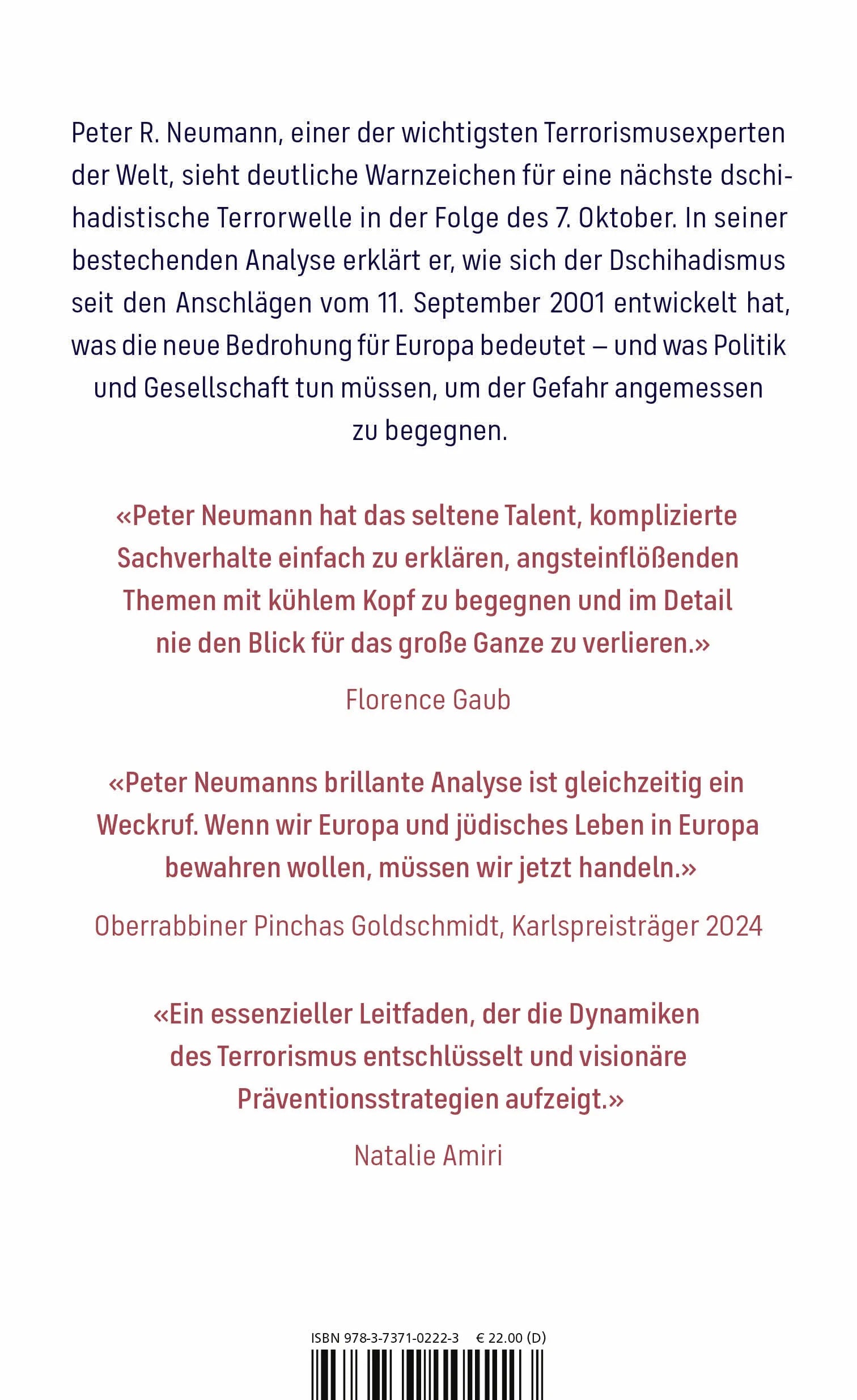 Buchrückseite von 'Die Rückkehr des Terrors' mit Klappentext - Gebundene Ausgabe