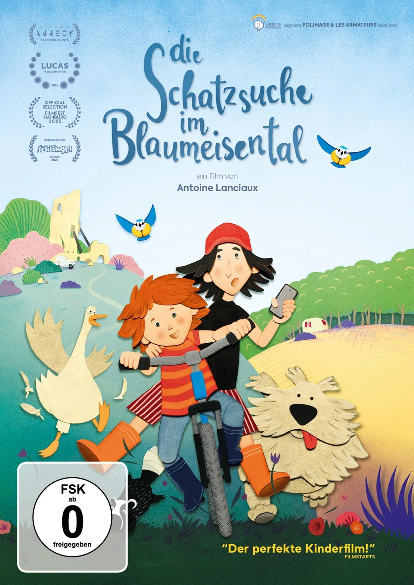 DVD-Cover: Die Schatzsuche im Blaumeisental. Regie: Antoine Lanciaux