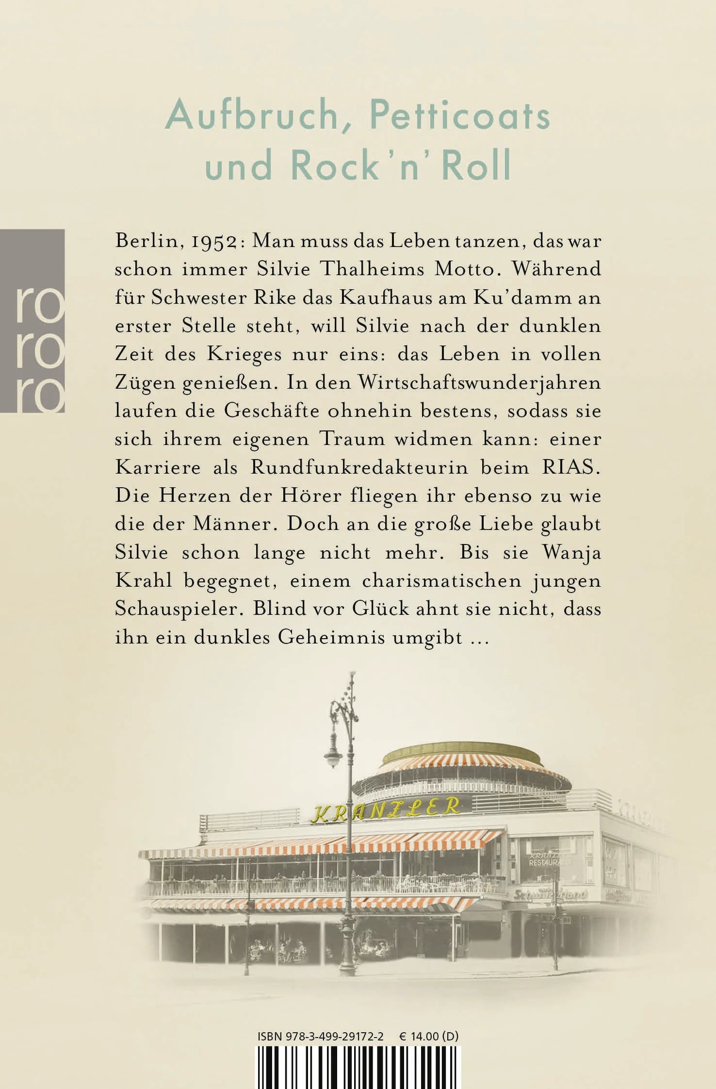 Buchrückseite von 'Die Schwestern vom Ku'damm: Wunderbare Zeiten' mit Klappentext - Taschenbuch
