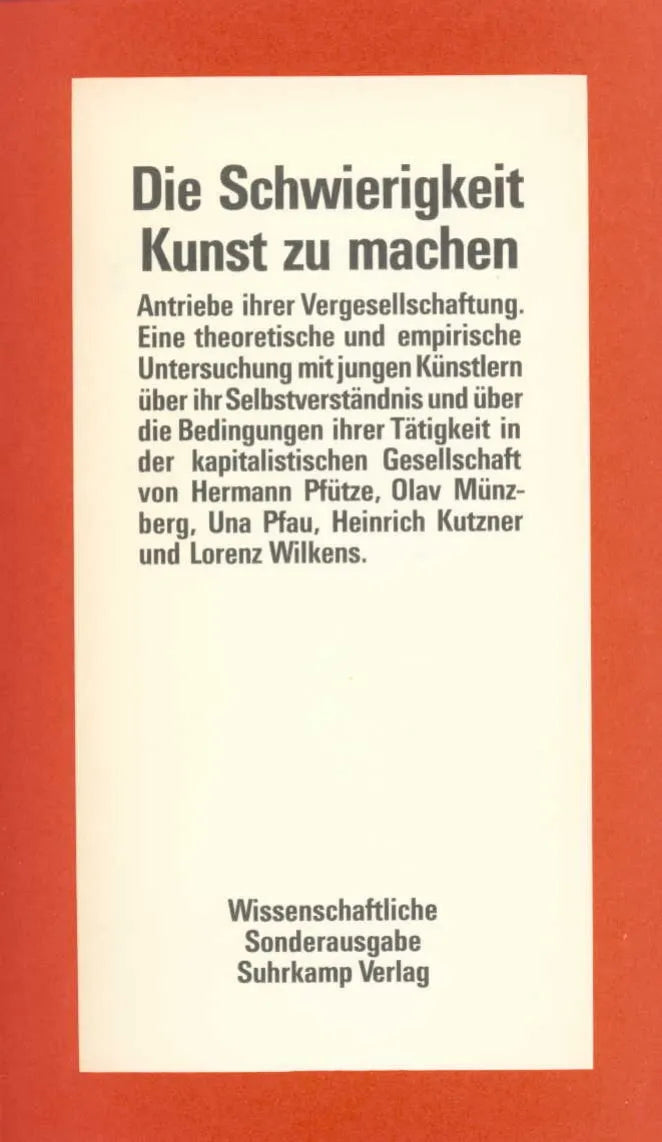 Buchcover von 'Die Schwierigkeit, Kunst zu machen – Antriebe ihrer Vergesellschaftung' - Taschenbuch von Hermann Pfütze