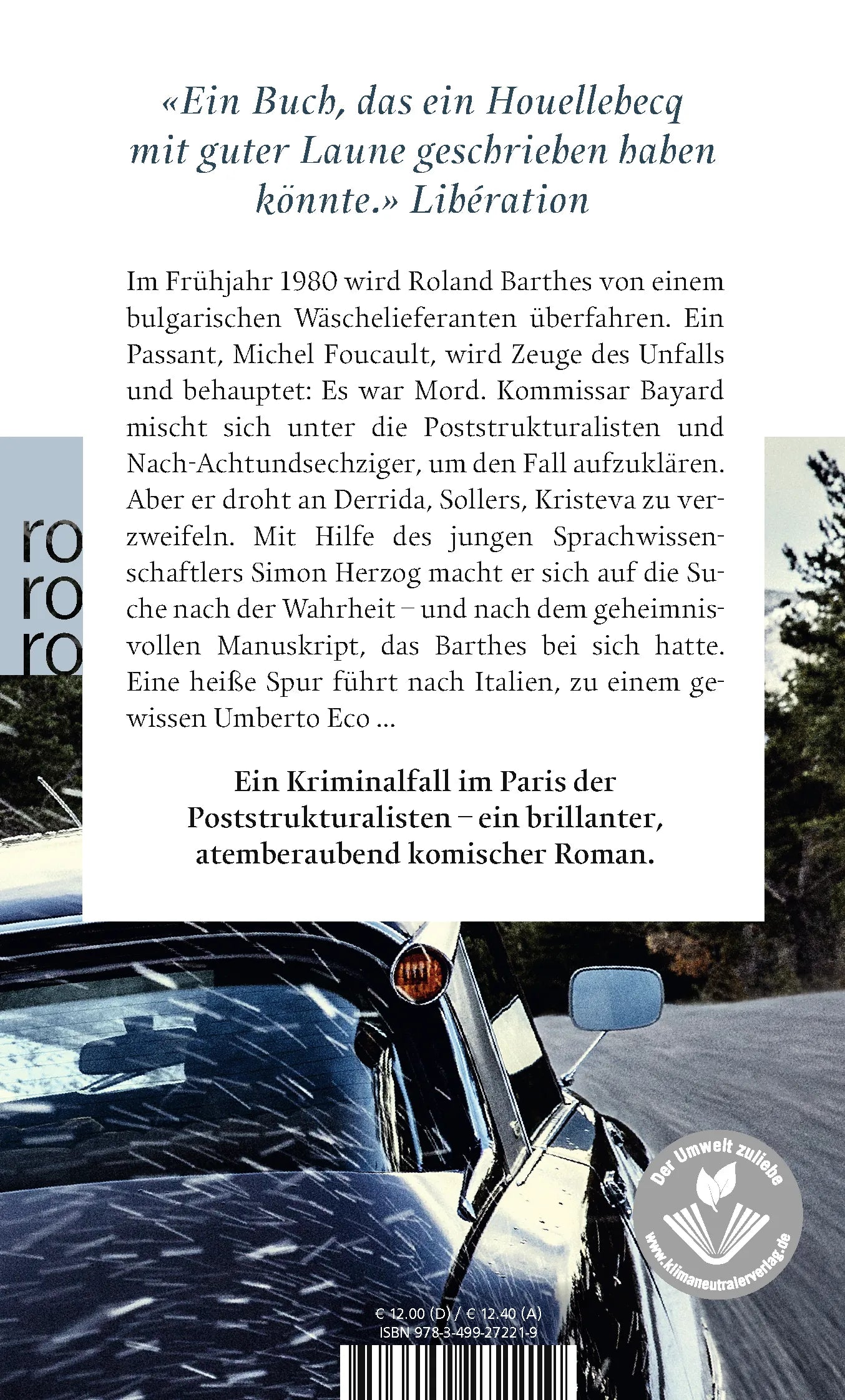 Buchrückseite von 'Die siebte Sprachfunktion' mit Klappentext - Taschenbuch