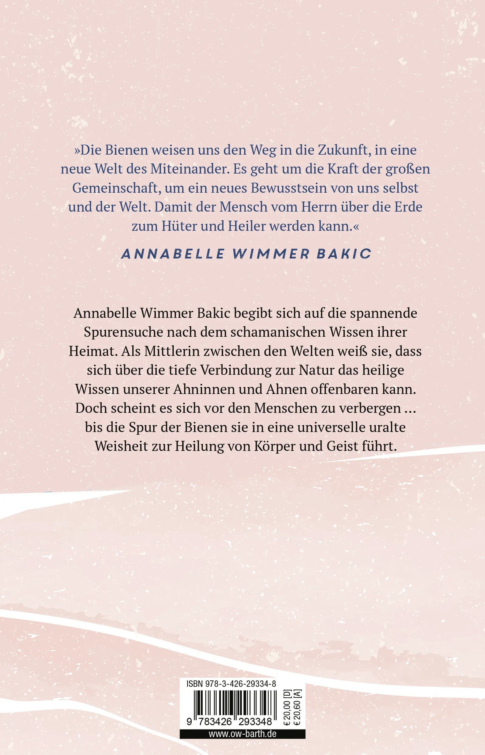 Buchrückseite von 'Die Spur der Bienen' mit Klappentext - Paperback