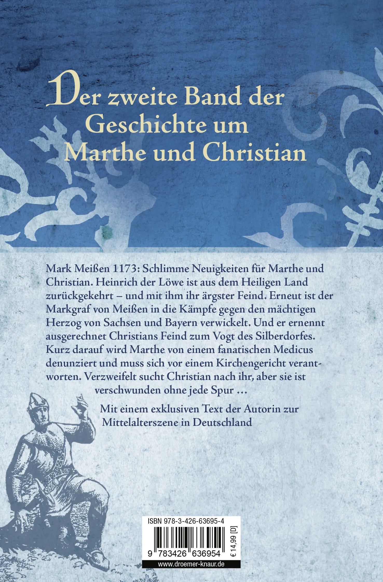 Buchrückseite von 'Die Spur der Hebamme' mit Klappentext - Taschenbuch