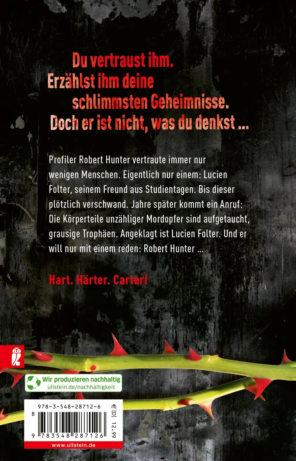 Buchrückseite von 'Die stille Bestie' mit Klappentext - Taschenbuch