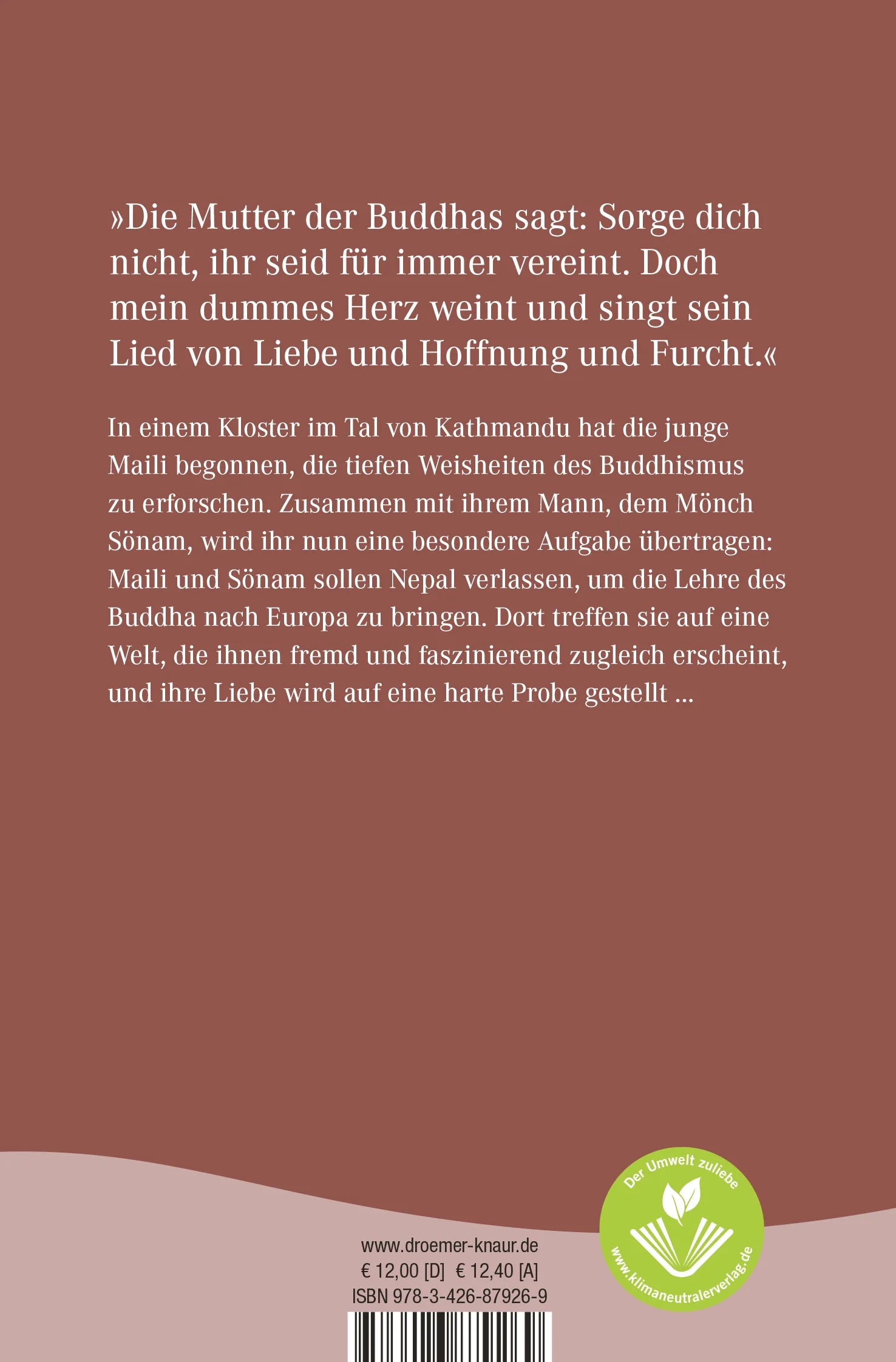 Buchrückseite von 'Die Stimme des Zwielichts' mit Klappentext - Taschenbuch