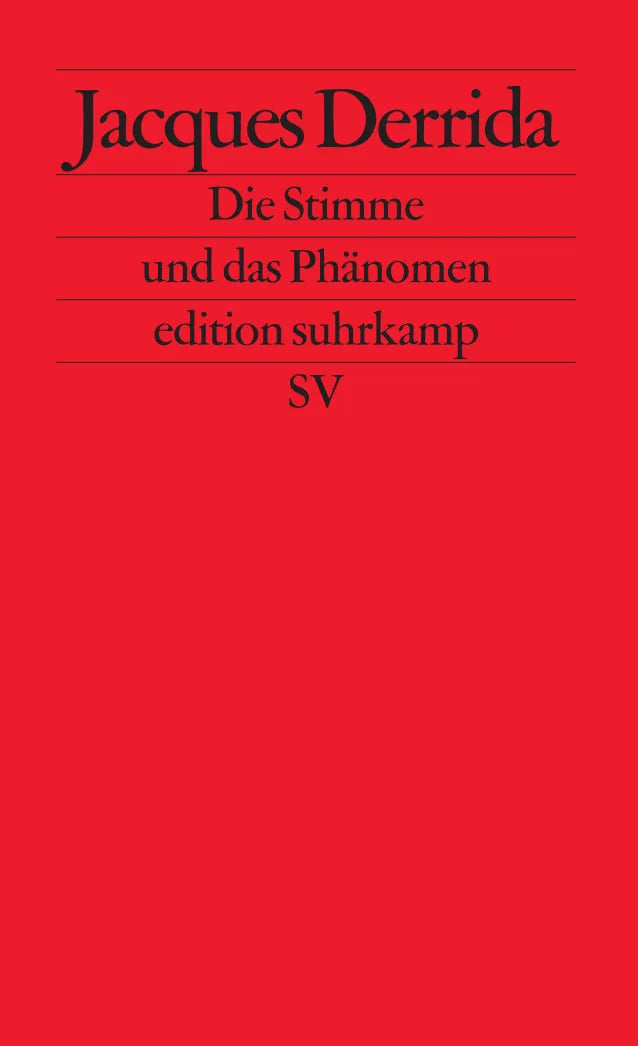 Buchcover von 'Die Stimme und das Phänomen' - Taschenbuch von Jacques Derrida