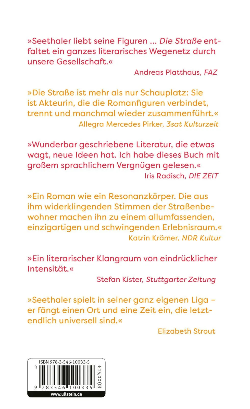 Rückseite: Die Straße (Hardcover)