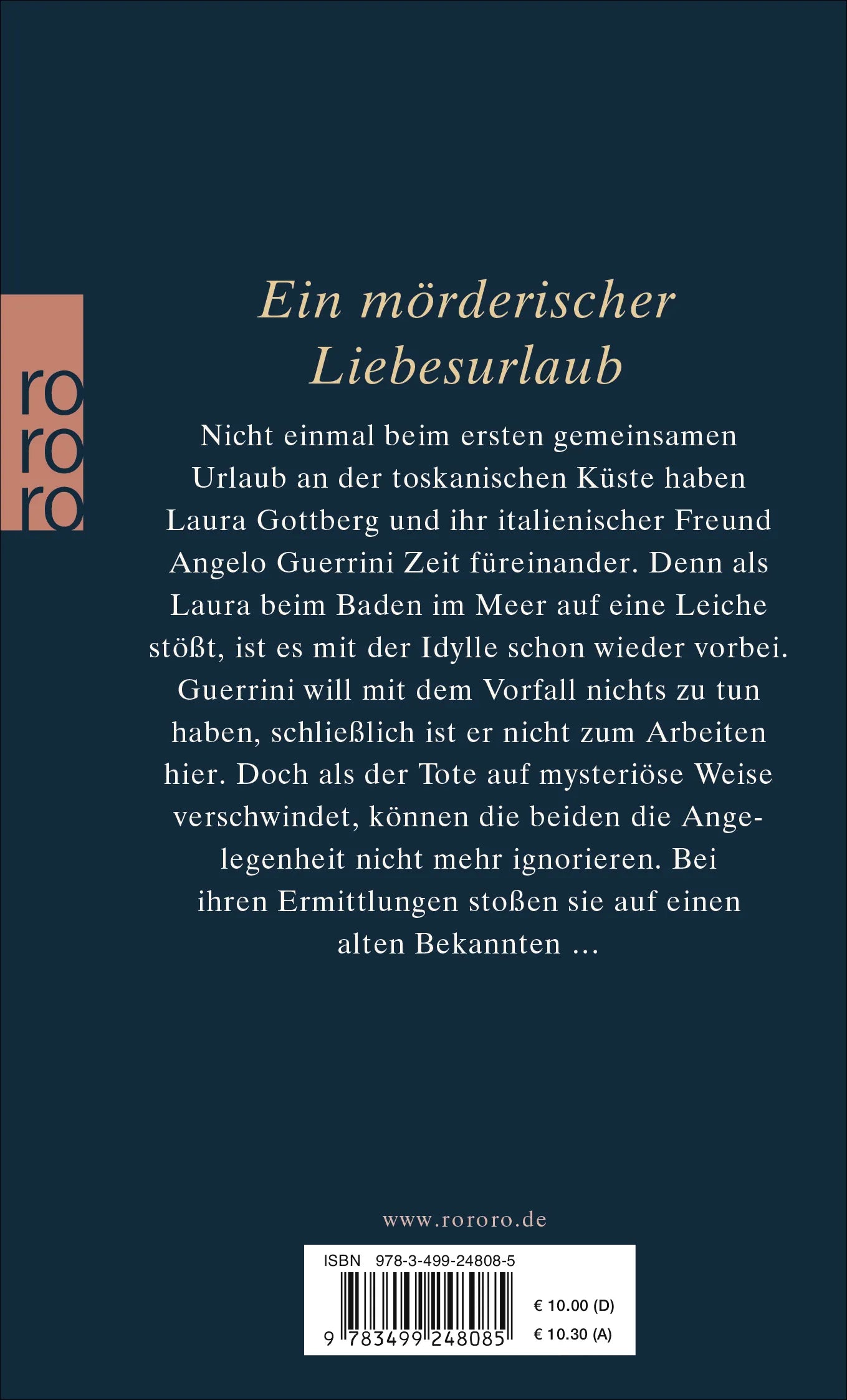 Buchrückseite von 'Die Stunde der Zikaden' mit Klappentext - Taschenbuch