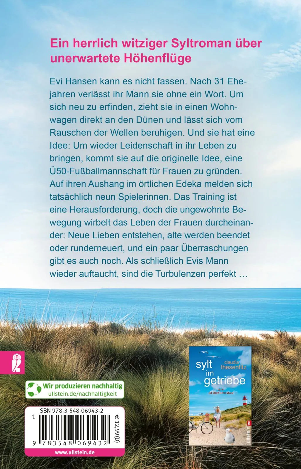 Buchrückseite von 'Die Superfrauen von Sylt' mit Klappentext - Taschenbuch