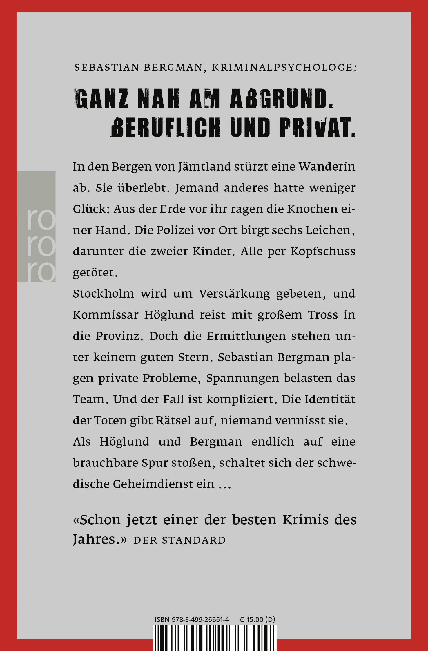 Buchrückseite von 'Die Toten, die niemand vermisst' mit Klappentext - Taschenbuch