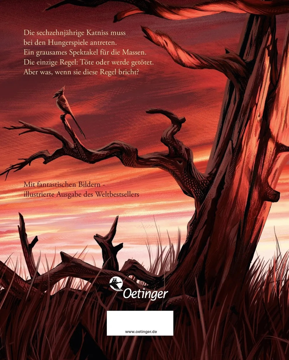 Buchrückseite von 'Die Tribute von Panem 1. Tödliche Spiele. Illustrierte Ausgabe' mit Klappentext - Gebundene Ausgabe