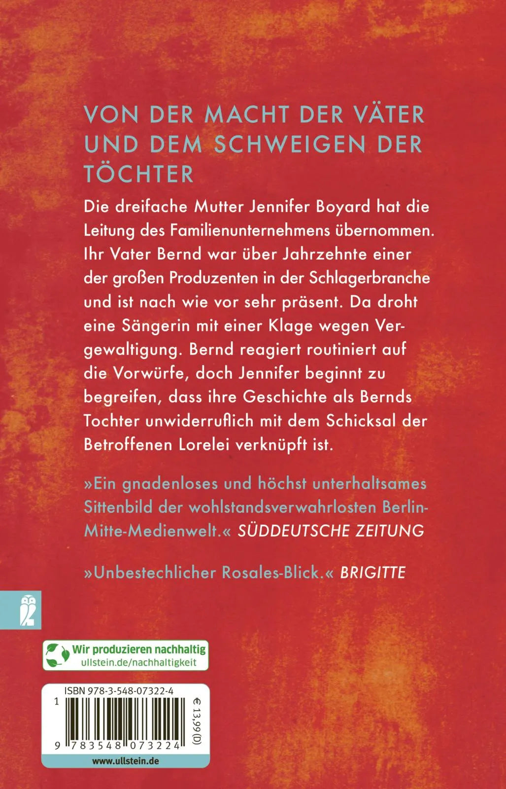 Buchrückseite von 'Die Ungelebten' mit Klappentext - Taschenbuch