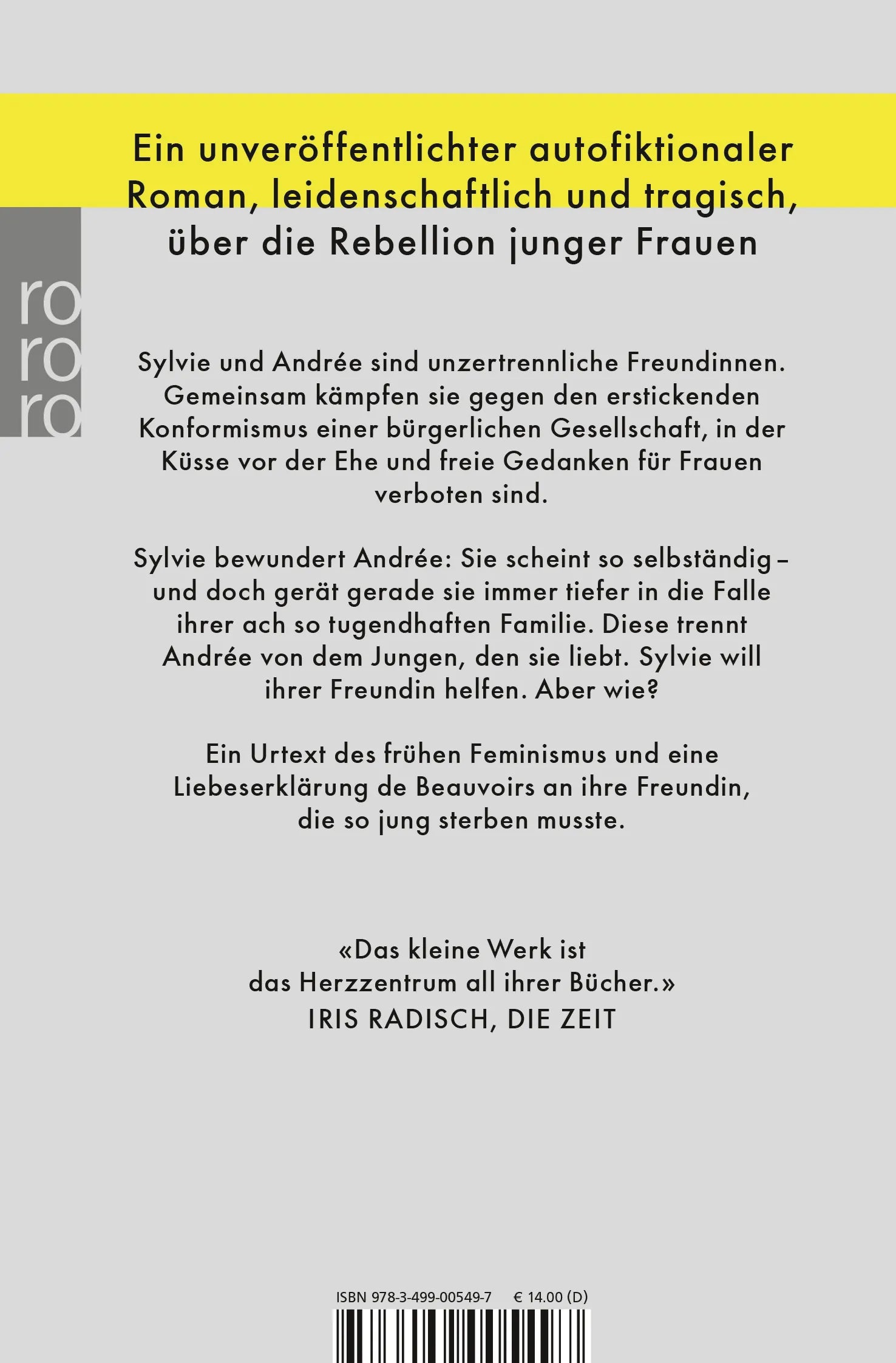 Buchrückseite von 'Die Unzertrennlichen' mit Klappentext - Taschenbuch