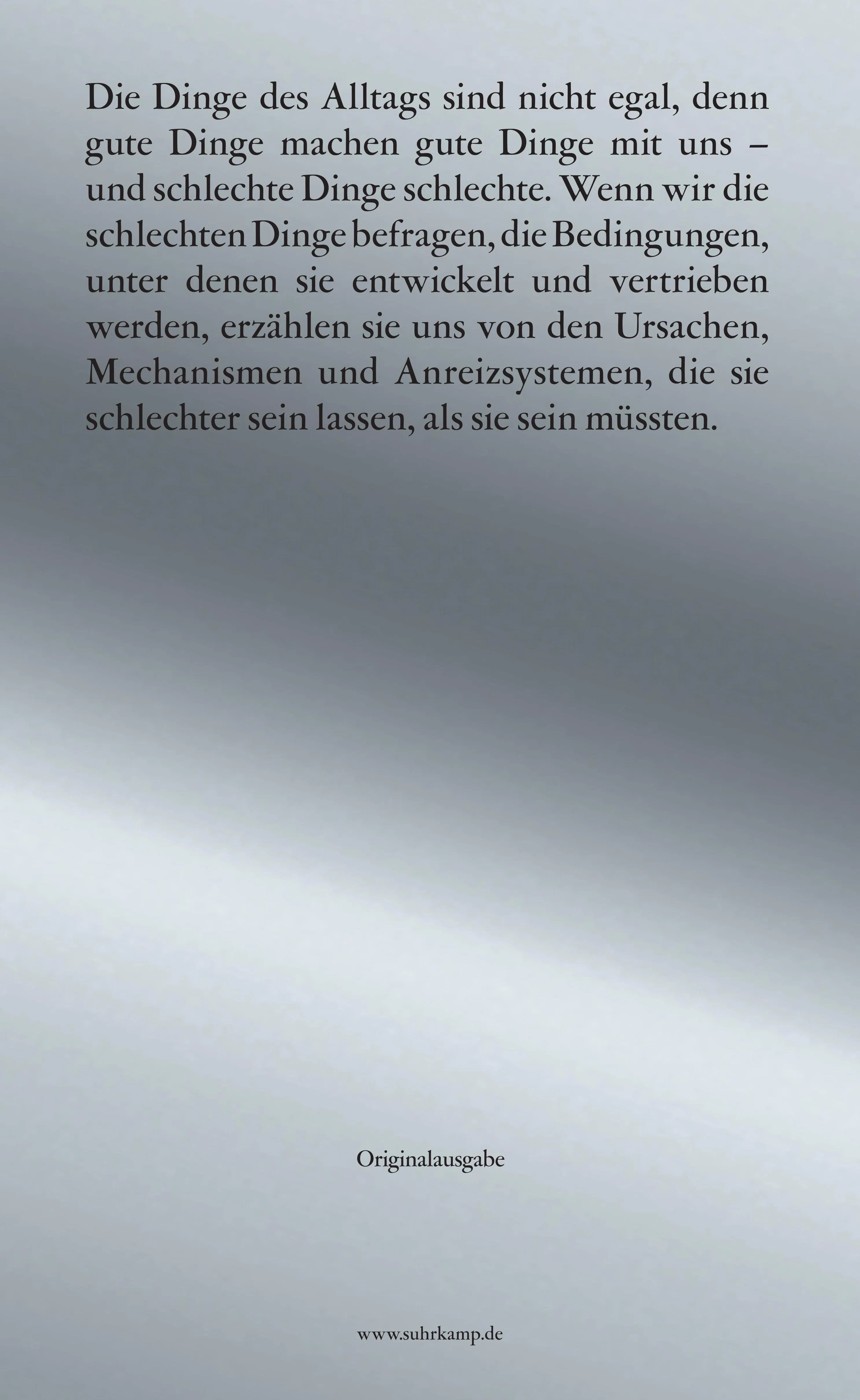 Buchrückseite von 'Die Verkrempelung der Welt' mit Klappentext - Paperback