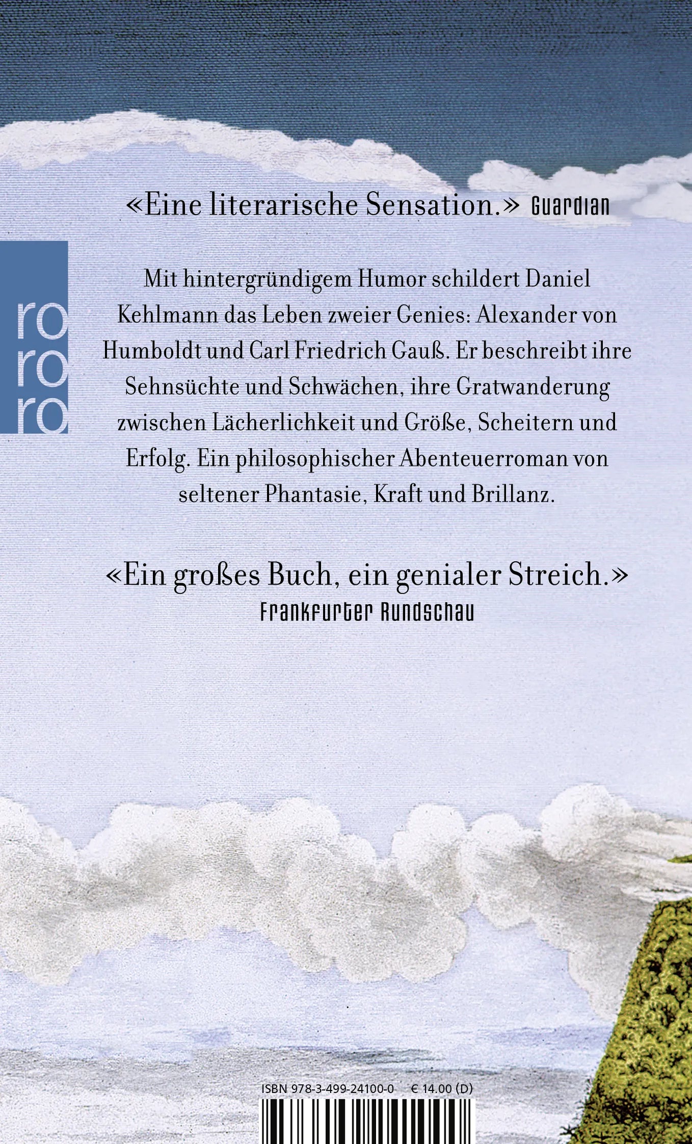 Buchrückseite von 'Die Vermessung der Welt' mit Klappentext - Taschenbuch