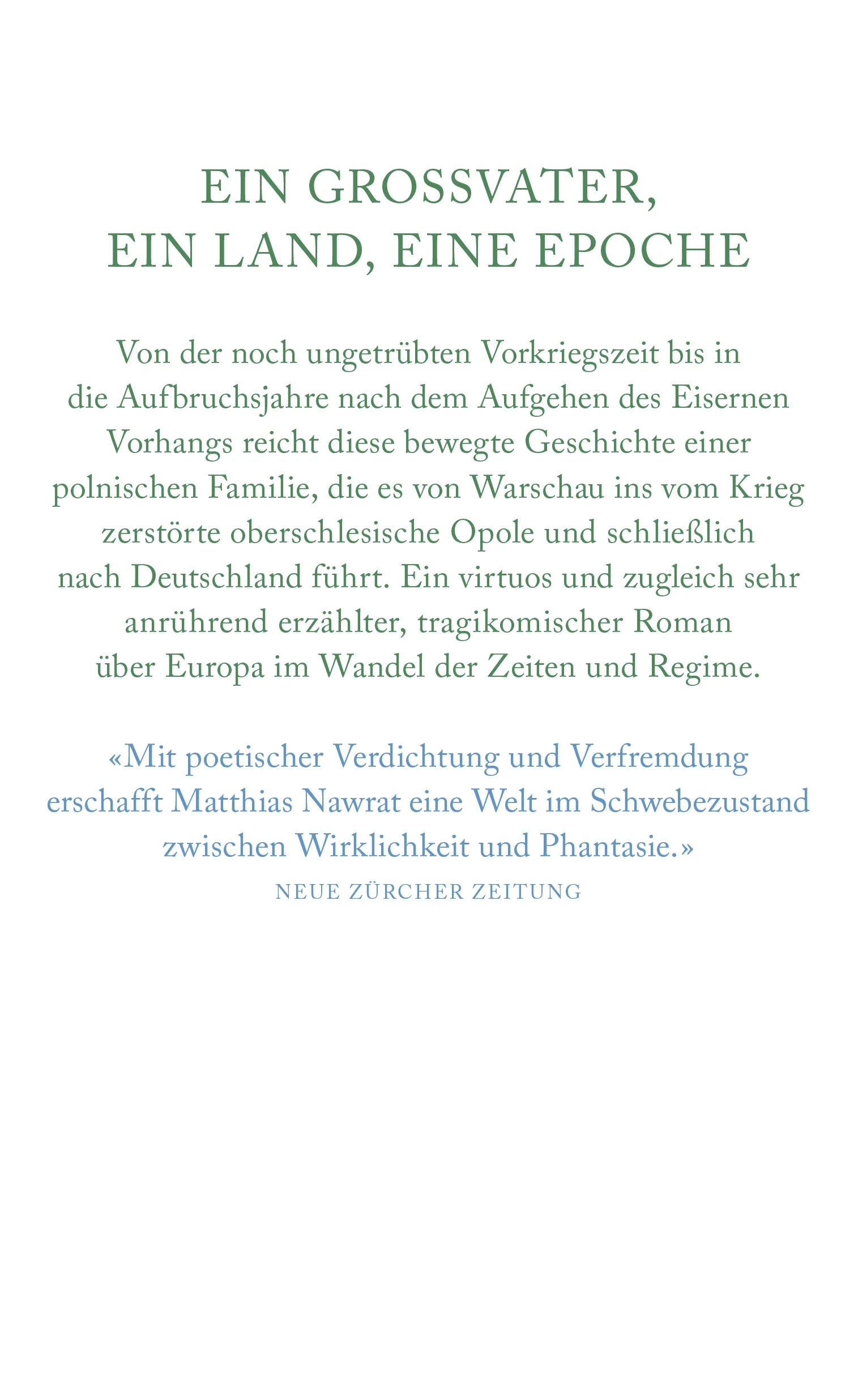 Buchrückseite von 'Die vielen Tode unseres Opas Jurek' mit Klappentext - Gebundene Ausgabe