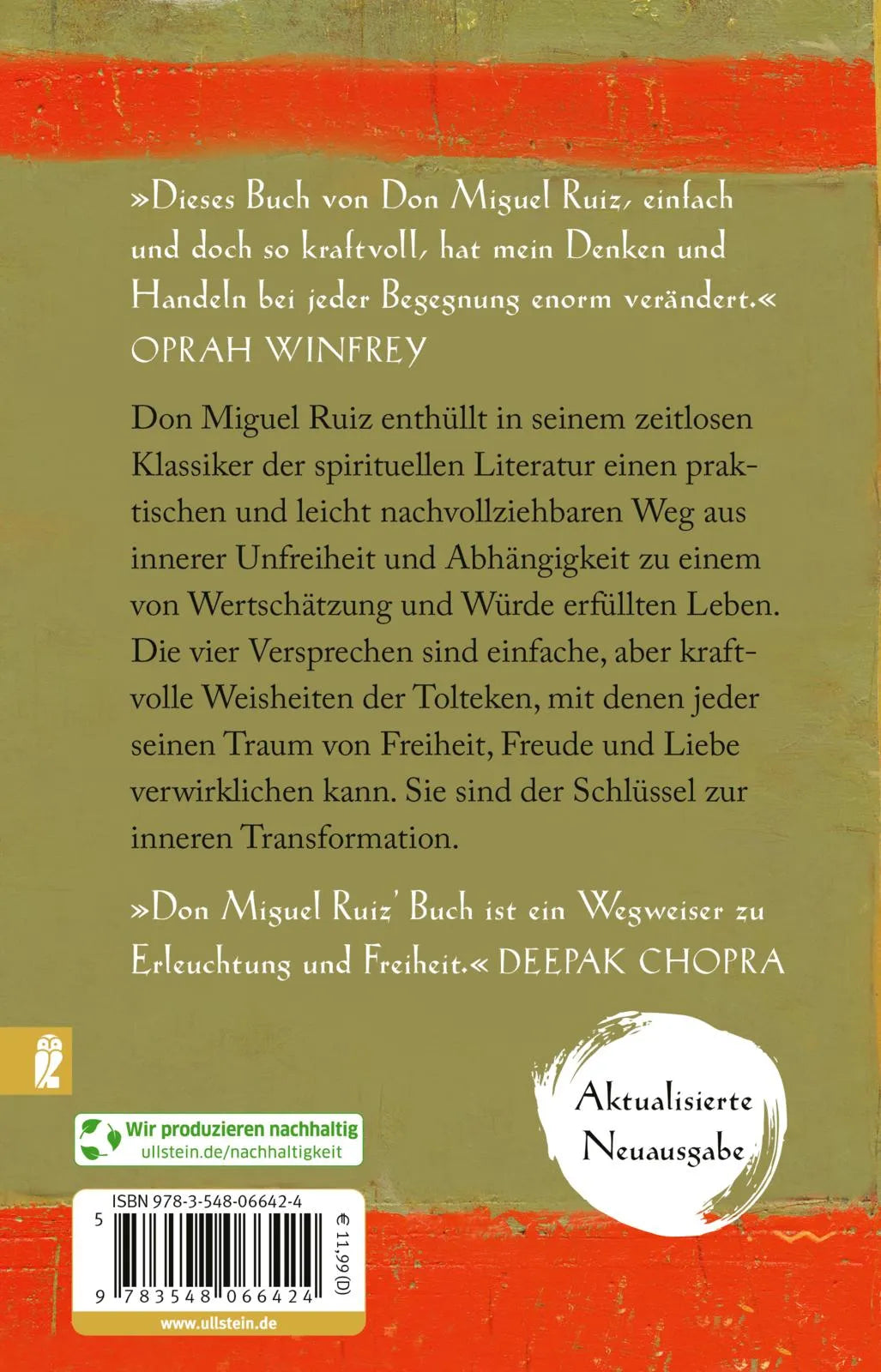 Buchrückseite von 'Die vier Versprechen' mit Klappentext - Taschenbuch