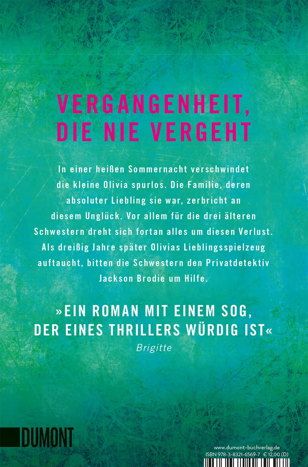 Buchrückseite von 'Die vierte Schwester' mit Klappentext - Taschenbuch