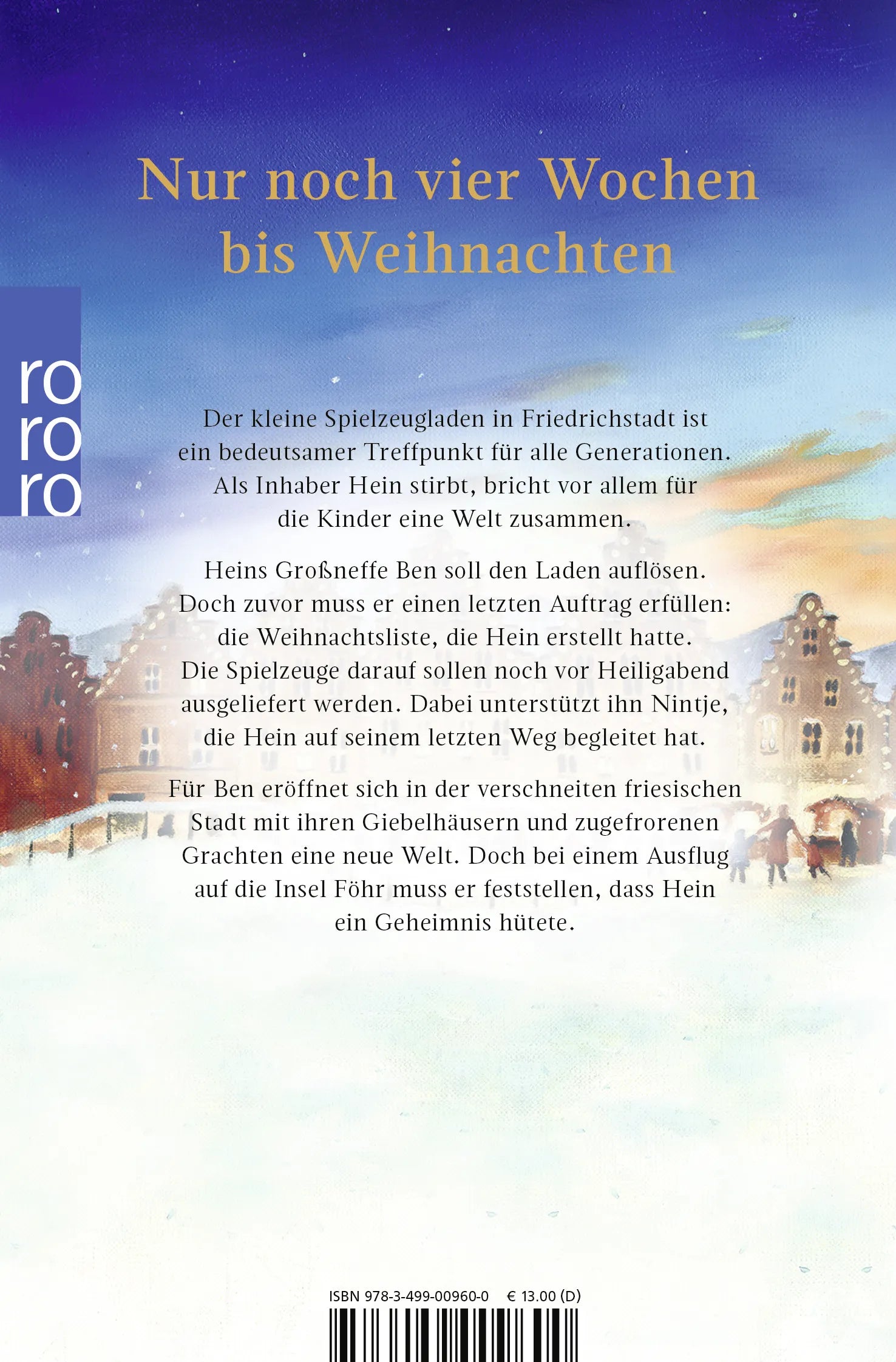 Buchrückseite von 'Die Weihnachtsliste' mit Klappentext - Taschenbuch