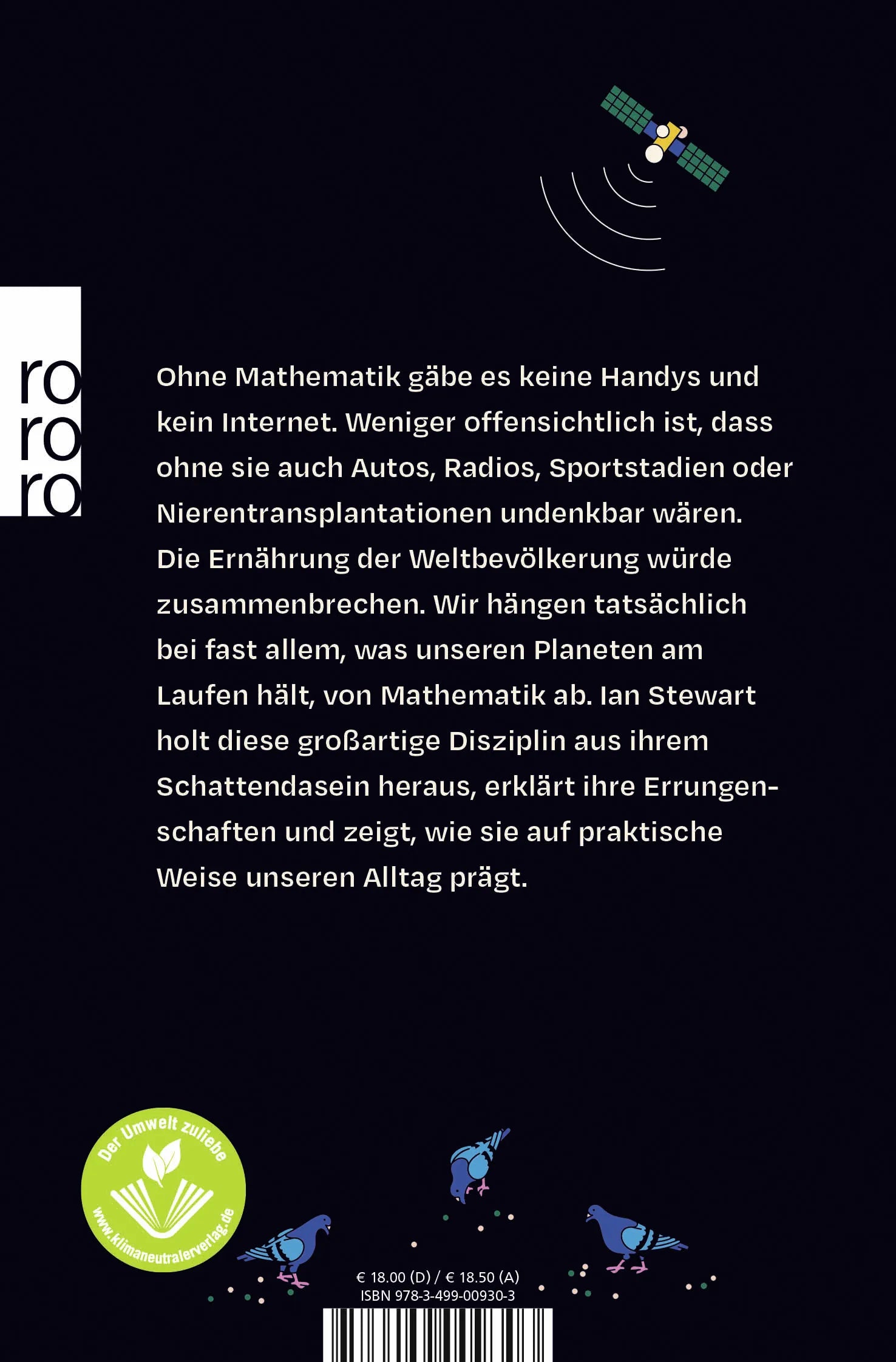 Buchrückseite von 'Die Welt als Zahl' mit Klappentext - Taschenbuch