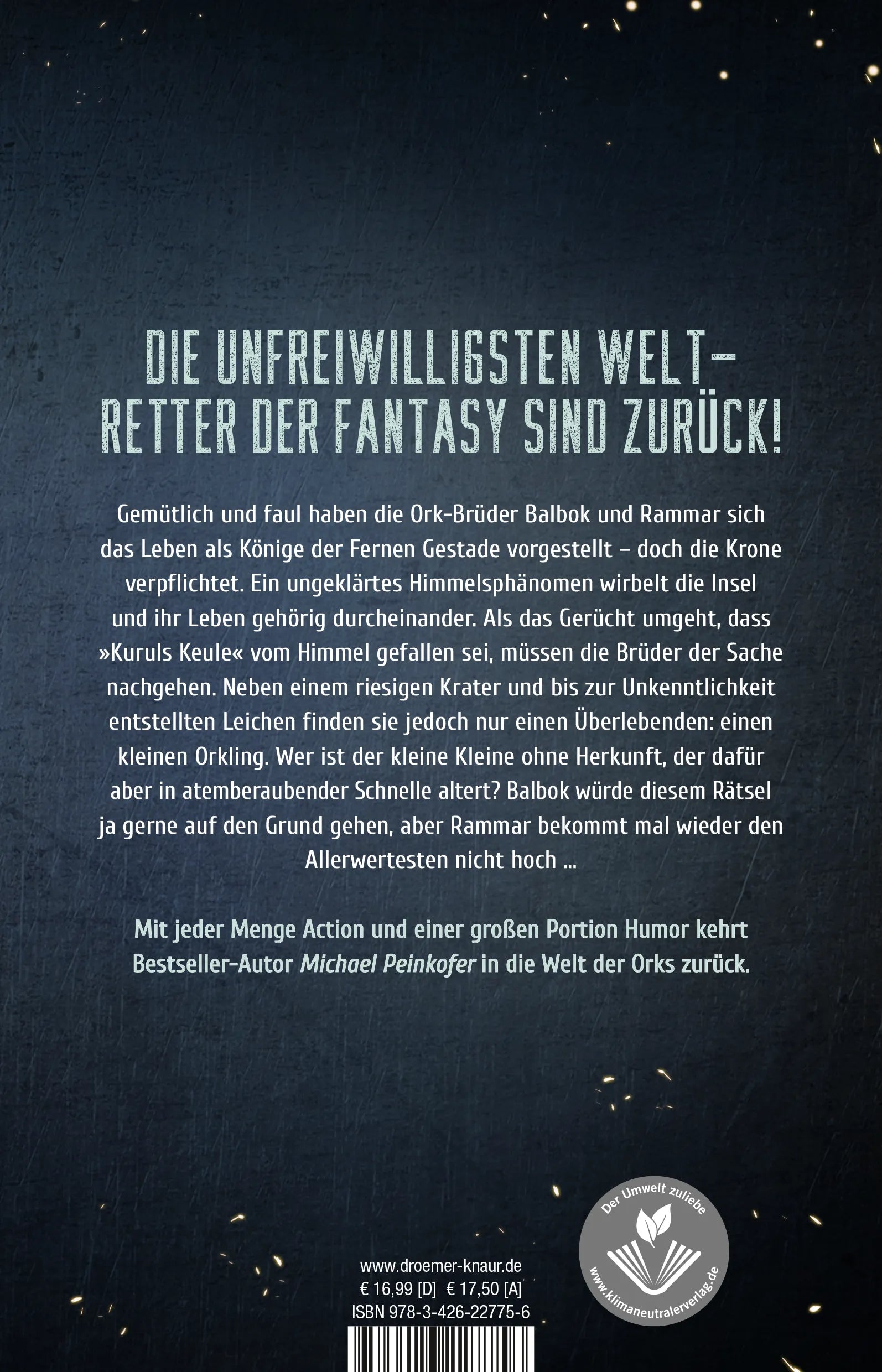 Buchrückseite von 'Die Welt der Orks' mit Klappentext - Paperback