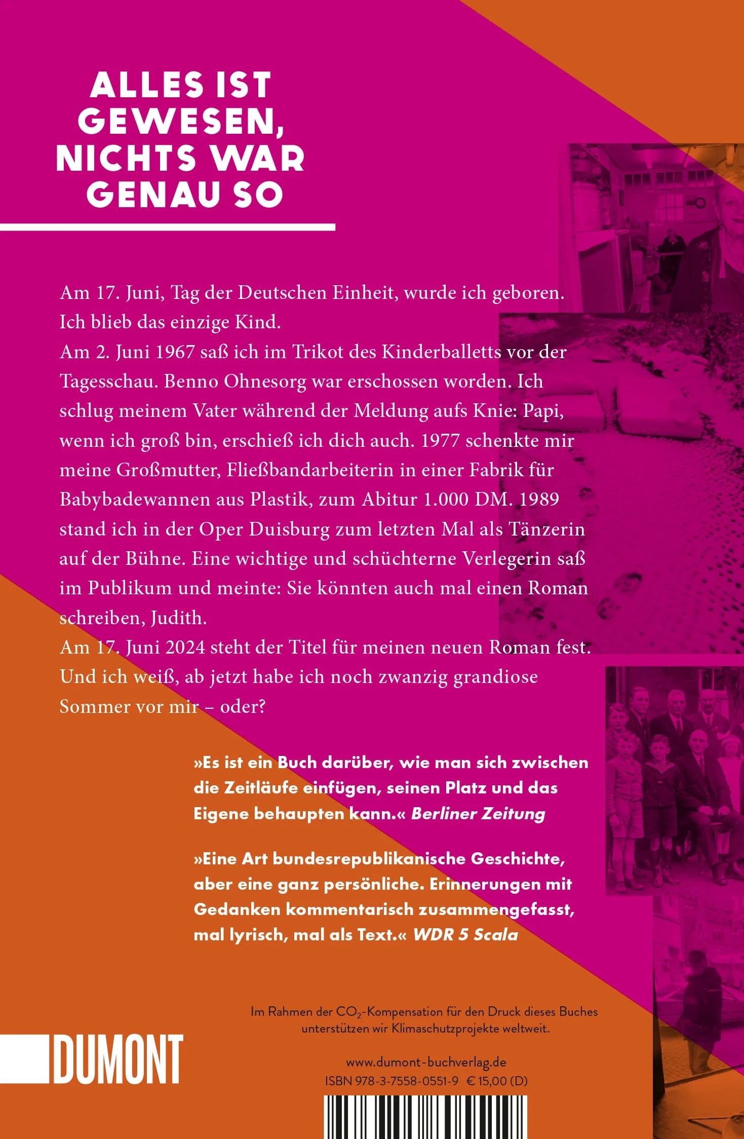 Buchrückseite von 'Die Welt zwischen den Nachrichten' mit Klappentext - Taschenbuch