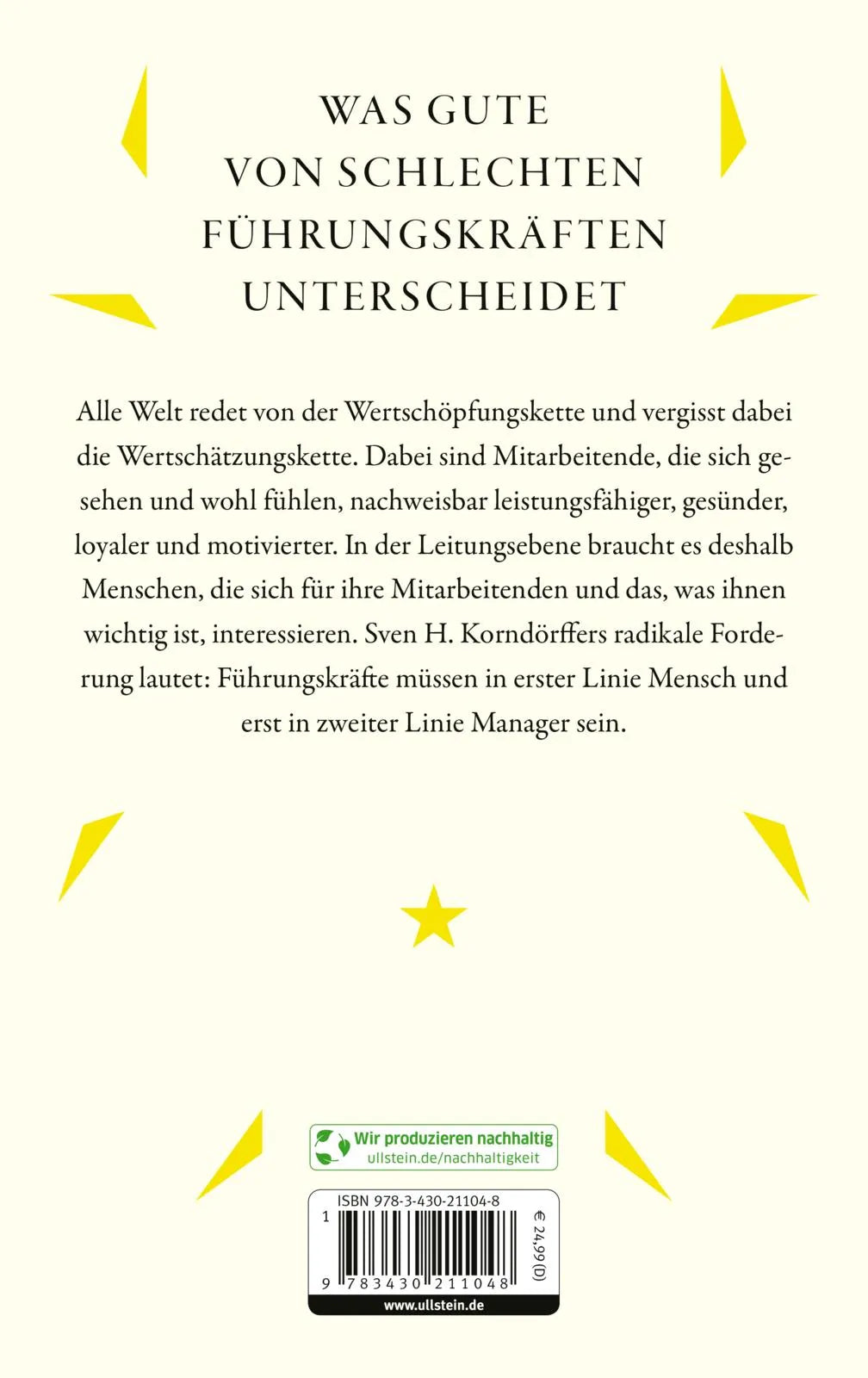 Buchrückseite von 'Die Wertschätzungskette' mit Klappentext - Gebundene Ausgabe