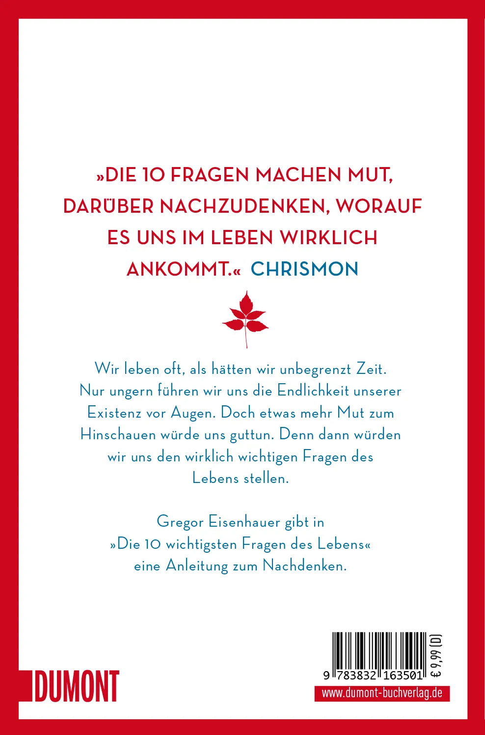 Buchrückseite von 'Die zehn wichtigsten Fragen des Lebens in aller Kürze beantwortet' mit Klappentext - Taschenbuch