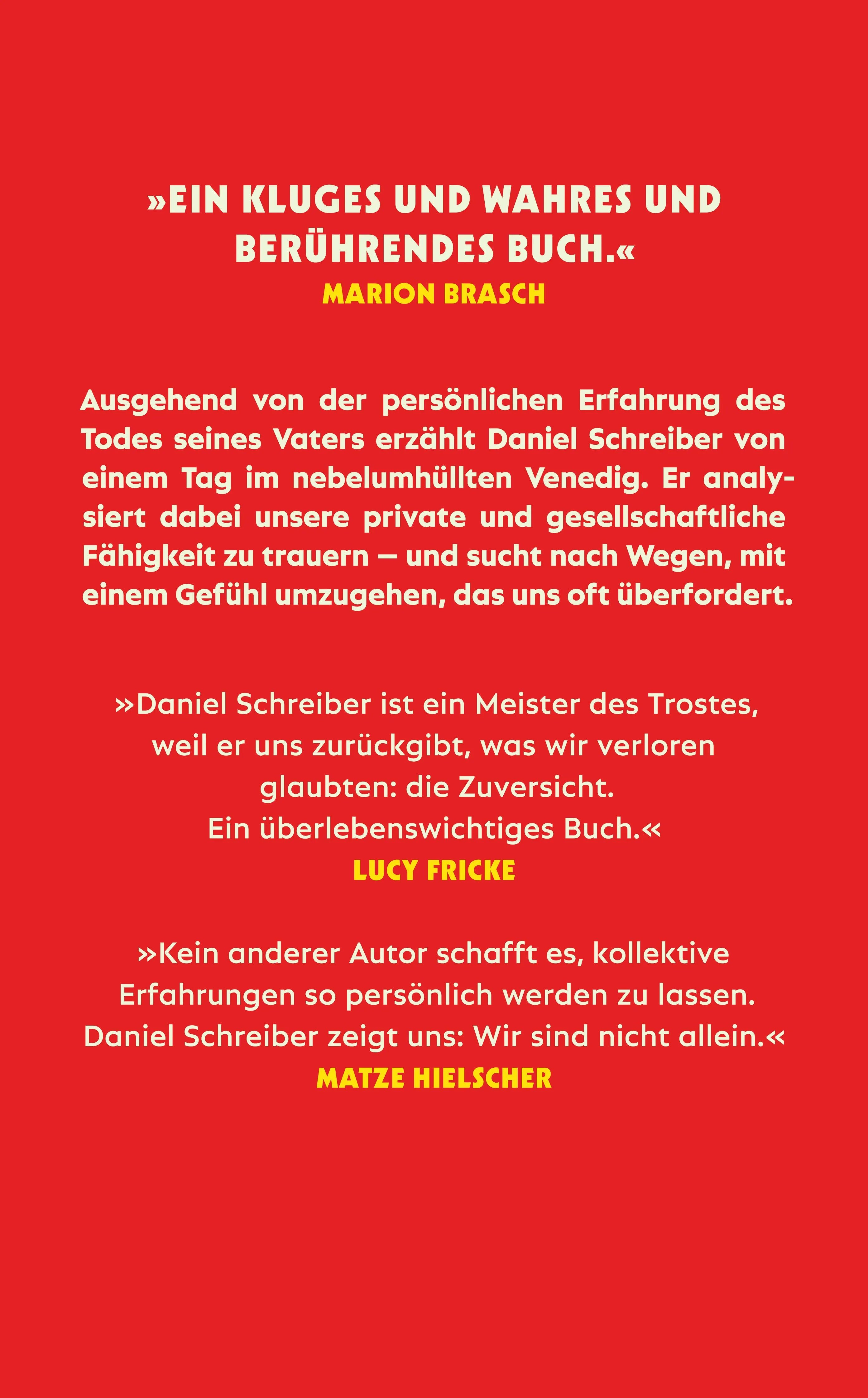 Buchrückseite von 'Die Zeit der Verluste' mit Klappentext - Taschenbuch