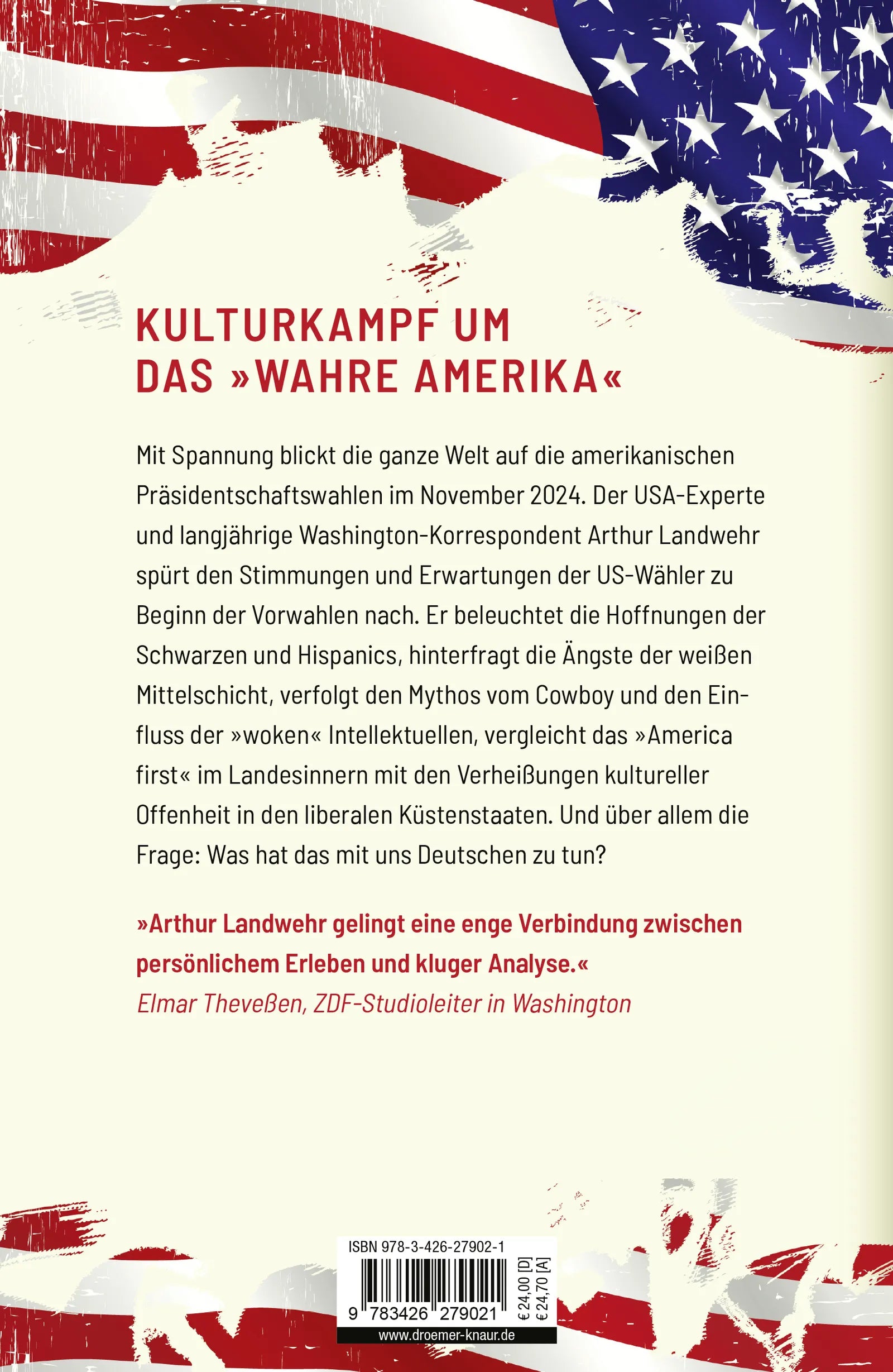 Buchrückseite von 'Die zerrissenen Staaten von Amerika' mit Klappentext - Gebundene Ausgabe