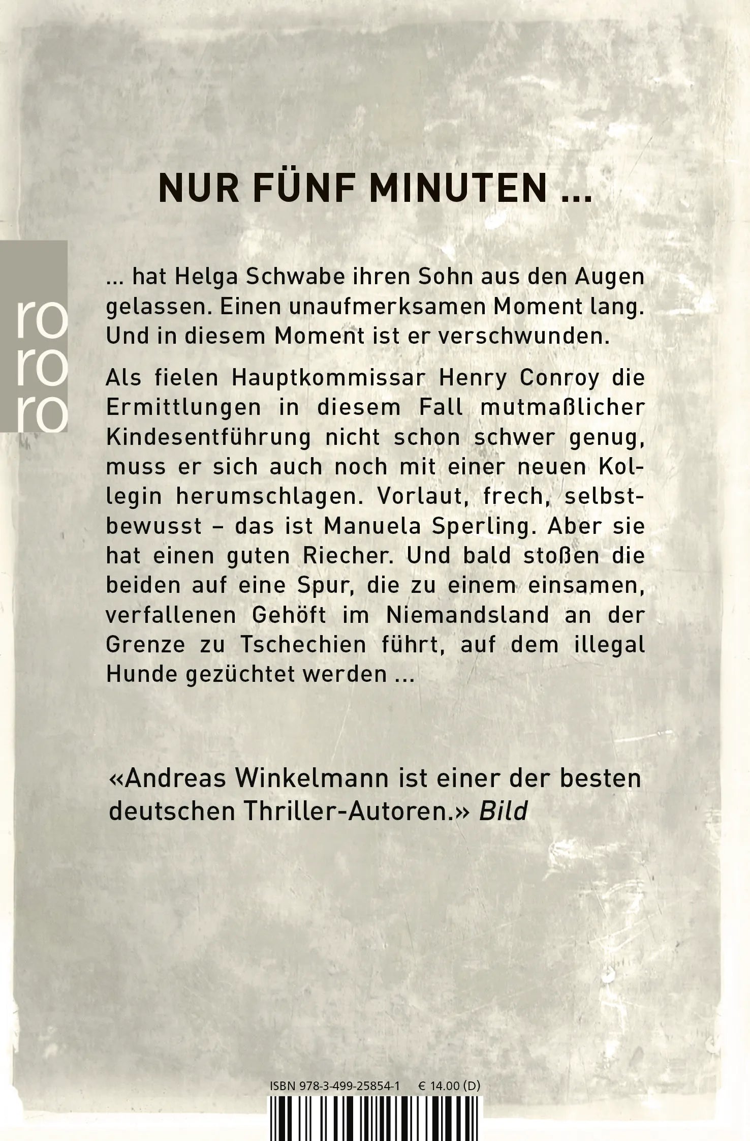 Buchrückseite von 'Die Zucht' mit Klappentext - Taschenbuch