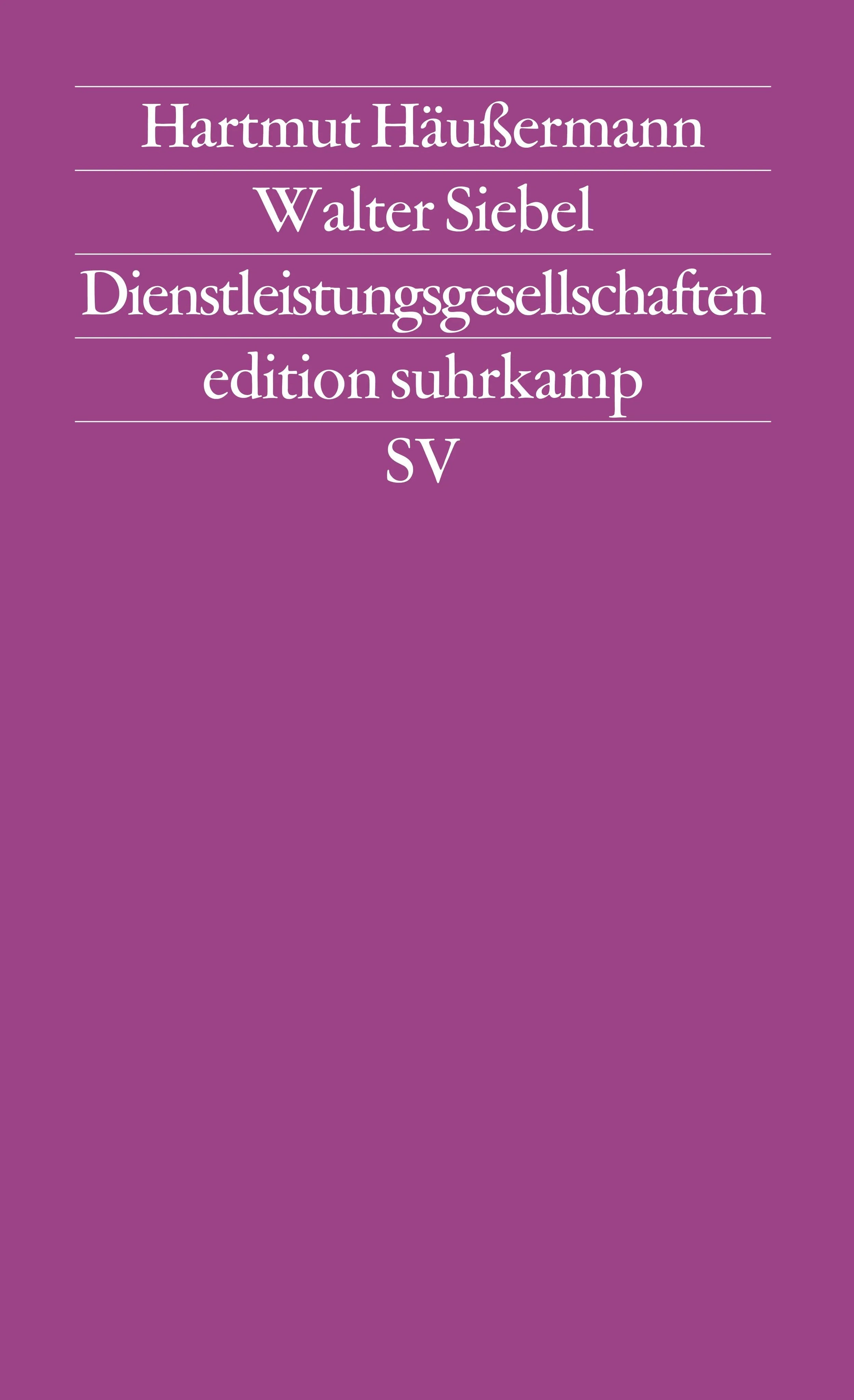 Buchcover von 'Dienstleistungsgesellschaften' - Taschenbuch von Walter Siebel