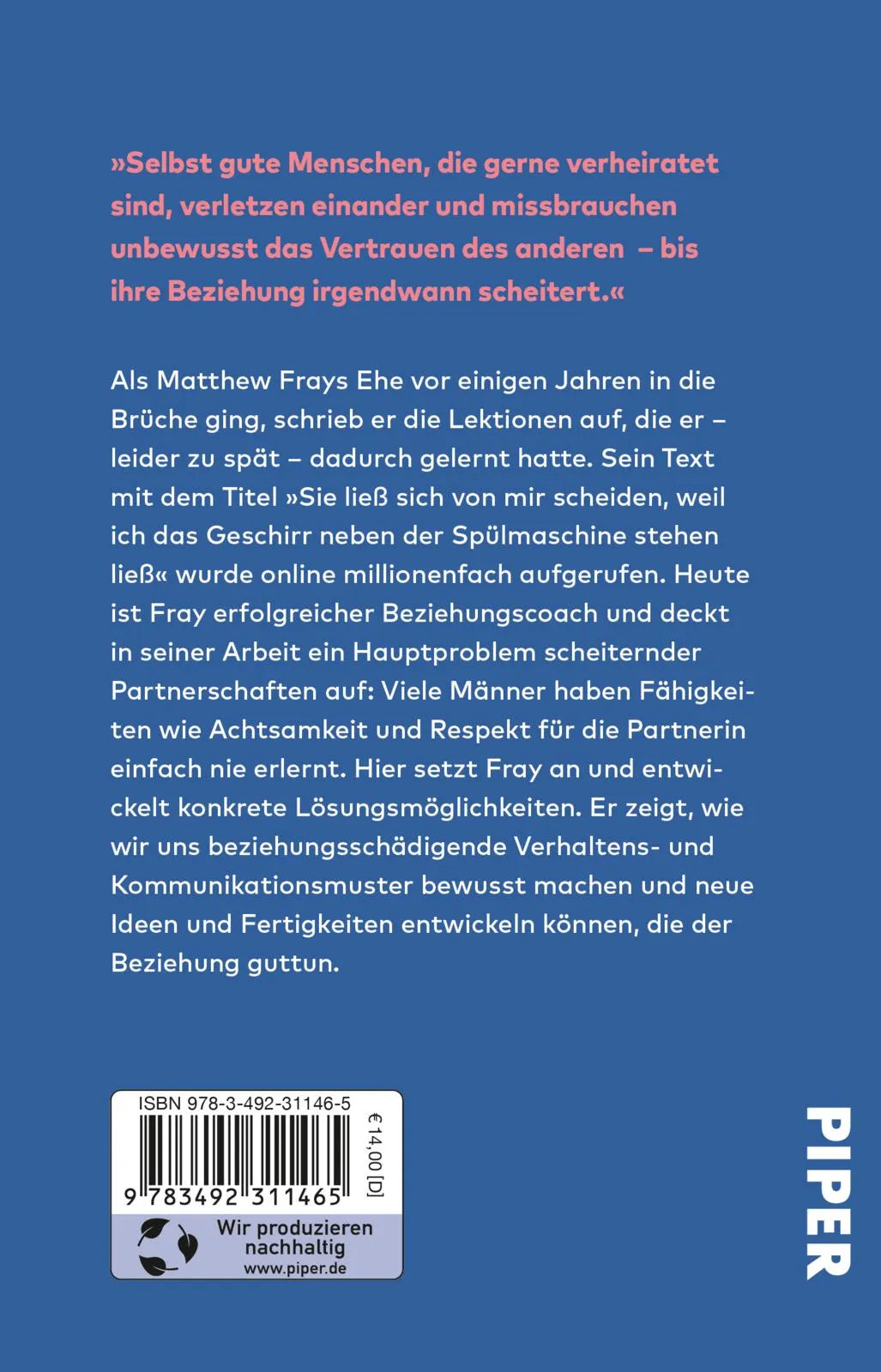 Buchrückseite von 'Dieses Buch rettet deine Beziehung' mit Klappentext - Taschenbuch