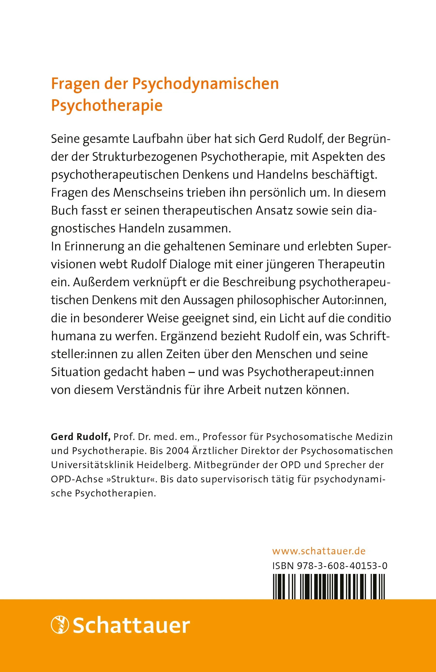 Buchrückseite von 'Dimensionen psychotherapeutischen Handelns' mit Klappentext - Paperback