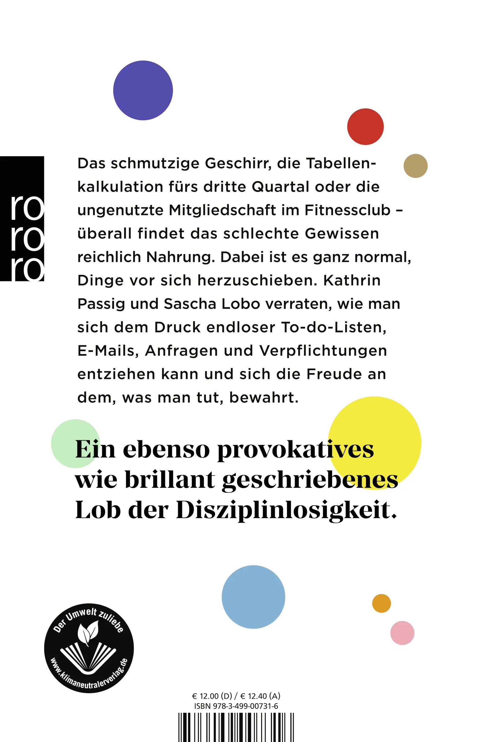 Buchrückseite von 'Dinge geregelt kriegen – ohne einen Funken Selbstdisziplin' mit Klappentext - Taschenbuch