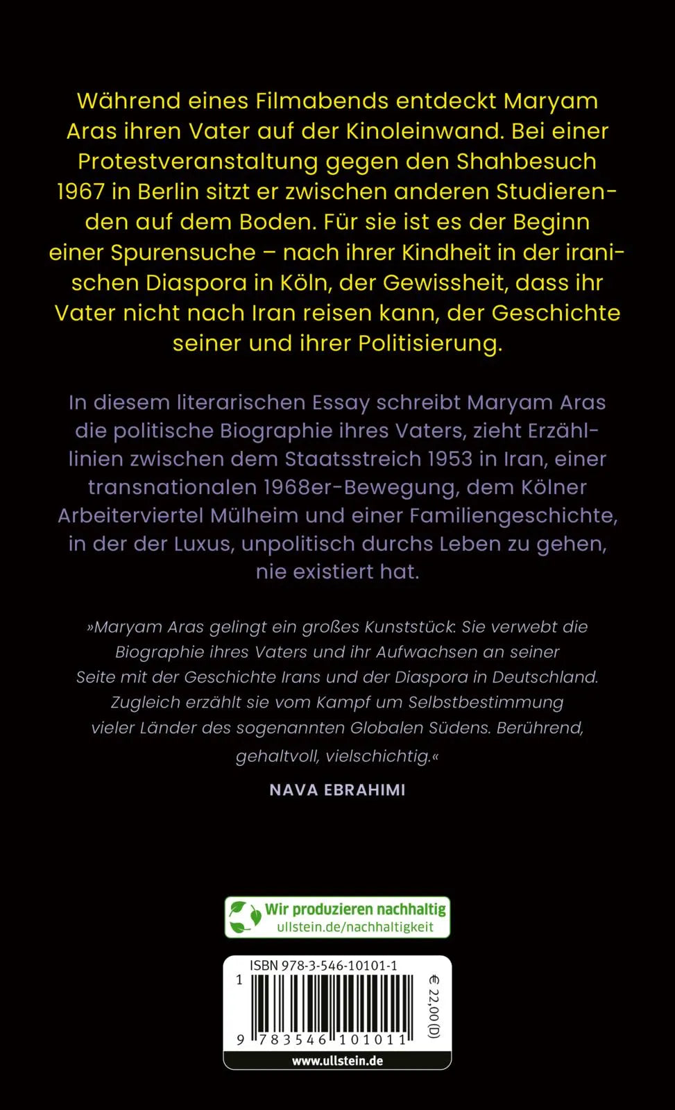 Buchrückseite von 'Dinosaurierkind' mit Klappentext - Gebundene Ausgabe