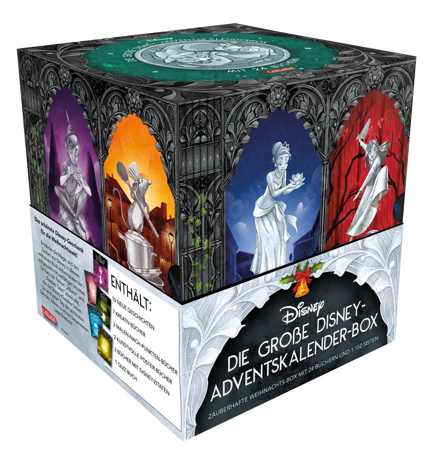 Buchcover von 'Disney: Die große Disney-Adventskalender-Box 2025 – Zauberhafte Weihnachts-Box mit 24 Büchern und 1.152 Seiten für Young Adults' - Paperback von Walt Disney