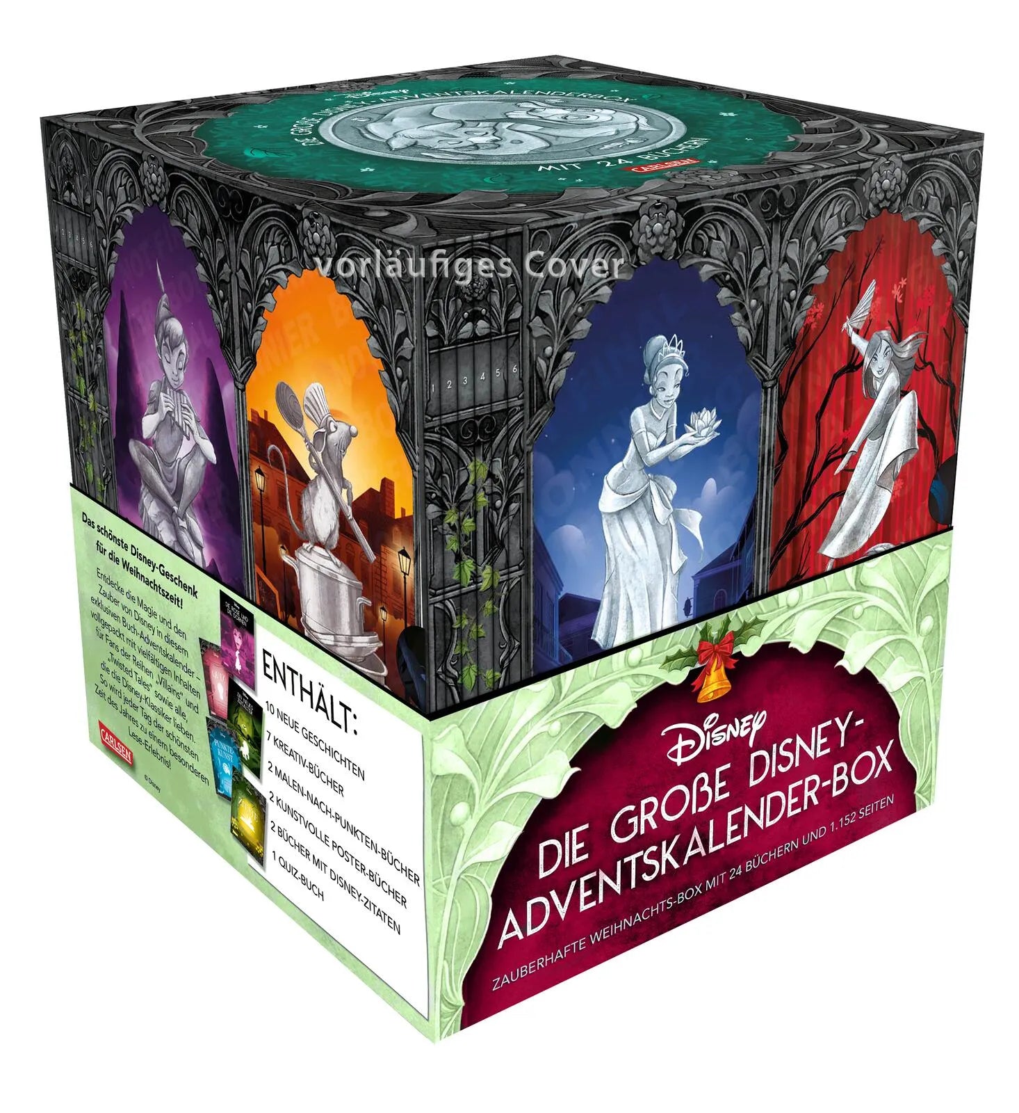 Buchcover von 'Disney: Die große Disney-Adventskalender-Box 2026 – Zauberhafte Weihnachts-Box mit 24 Büchern und 1.152 Seiten für Young Adults' - Paperback von Walt Disney