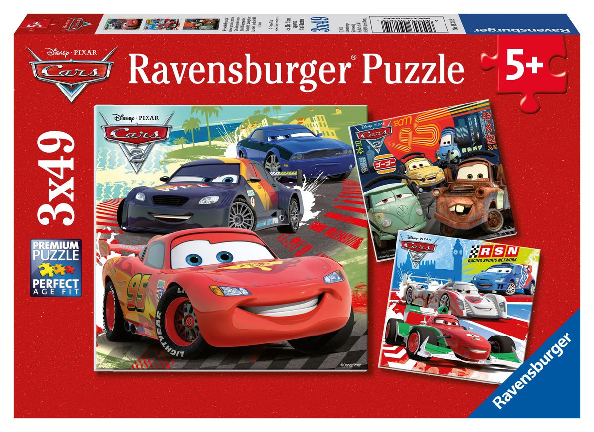 Kinderpuzzle: Kinderpuzzle 3x49 Teile - Disney / Pixar Cars - Weltweiter Rennspaß